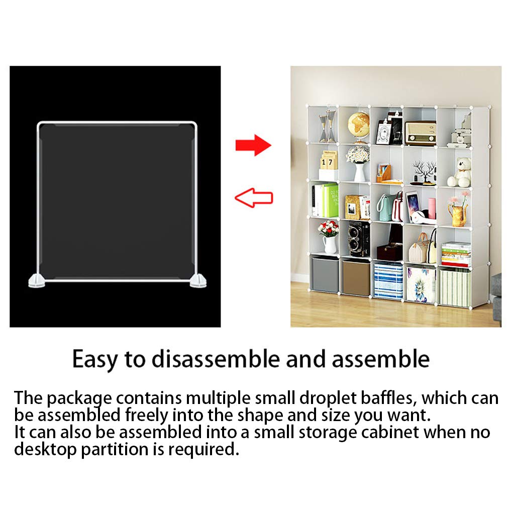 Clear Plastic Round/Square Desk Dividers for 4 Person - Office, School & Restaurant Desktop Partitions with Sneeze Guard - Perfect for Meetings, Cafeterias & Workspaces (Various Sizes Available)