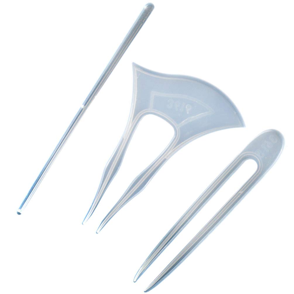 EXCEART 3Pcs Silicone Resin Molds for Hair Clips, Chopsticks & Hair Sticks - DIY Epoxy Resin Jewelry Making Molds - Perfect for Handmade Hair Accessories, Gifts & Craft Projects