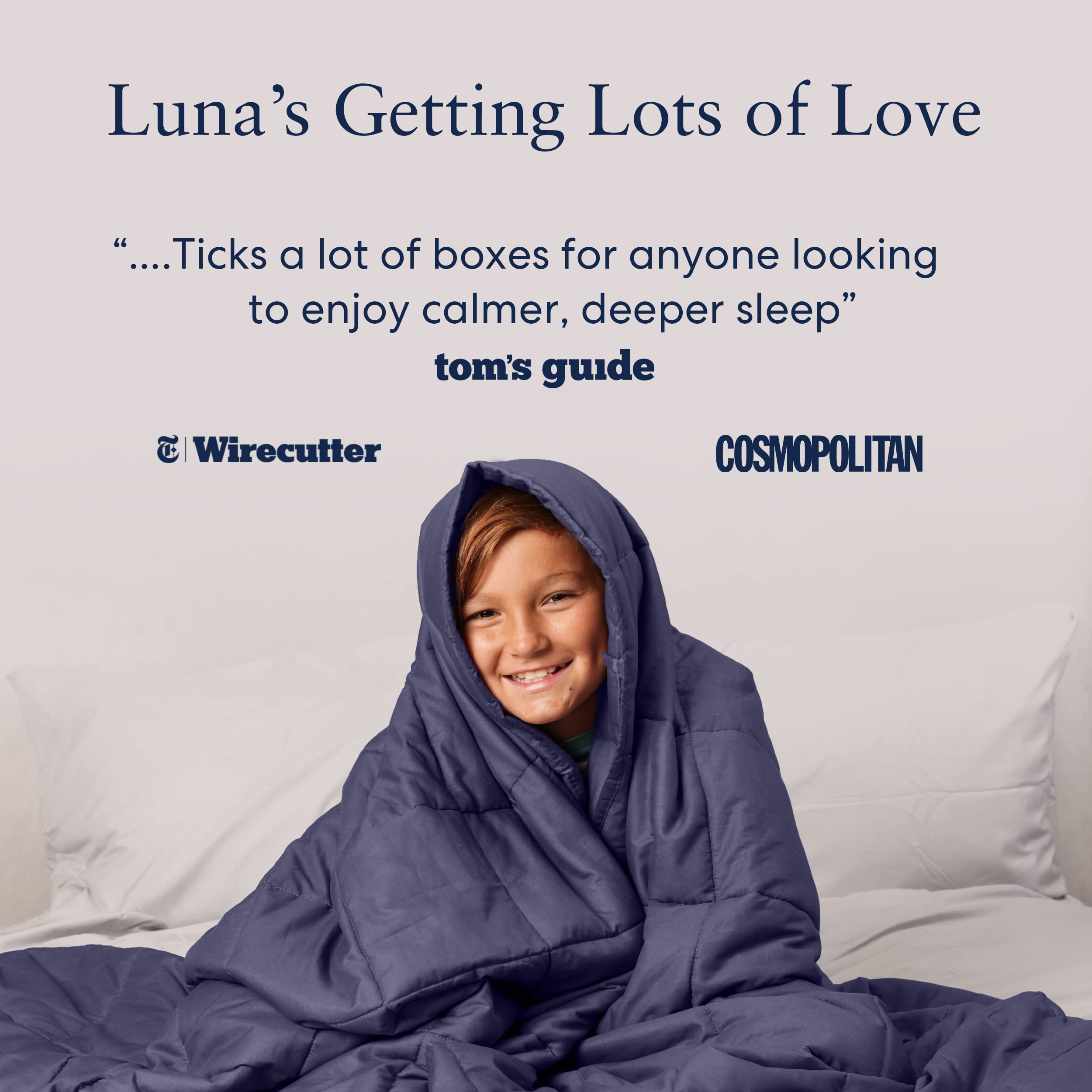 Luna CoolLuxe 12lbs Weighted Cooling Blanket for Hot Sleepers - Premium Breathable Bed Blanket for Summer, Full Size 48