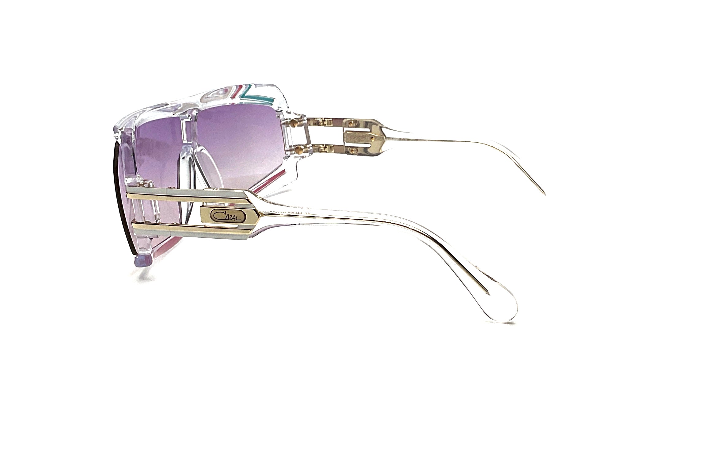 Cazal 585 Sunglasses - Crystal/Gold Frame Retro Aviator Style for Men & Women - Perfect for Outdoor, Driving, and Fashion Accessories