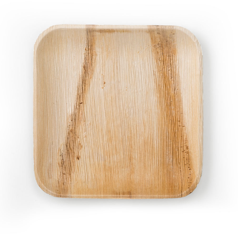 Tree Choice 10-Inch Square Palm Leaf Plates - 100 Count Eco-Friendly Disposable Plates for Parties, Weddings & Outdoor Events - Biodegradable & Compostable Dinnerware