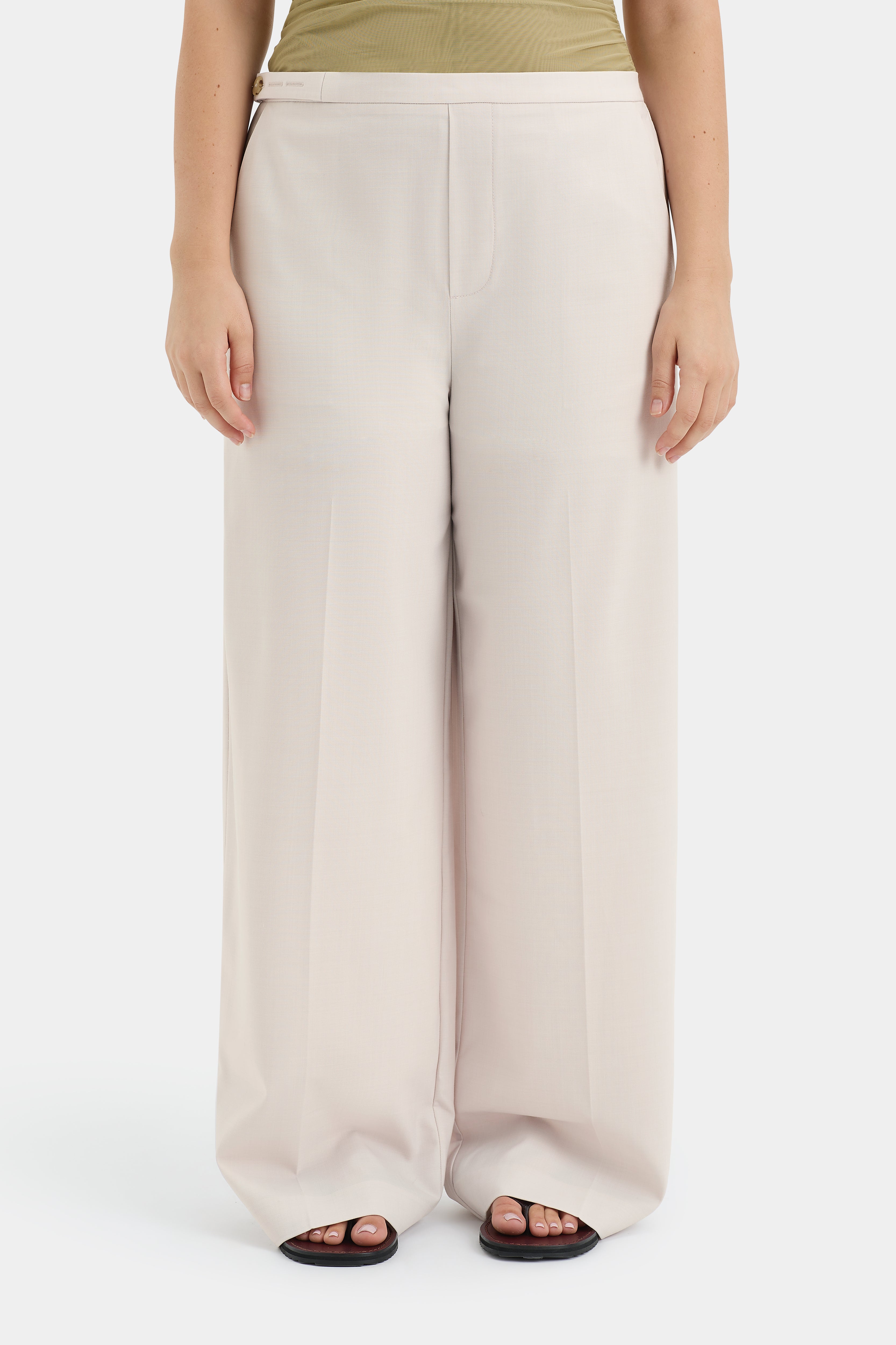 Laredo Light Ecru Pants for Women - Comfortable Casual Trousers for Everyday Wear, Office & Travel