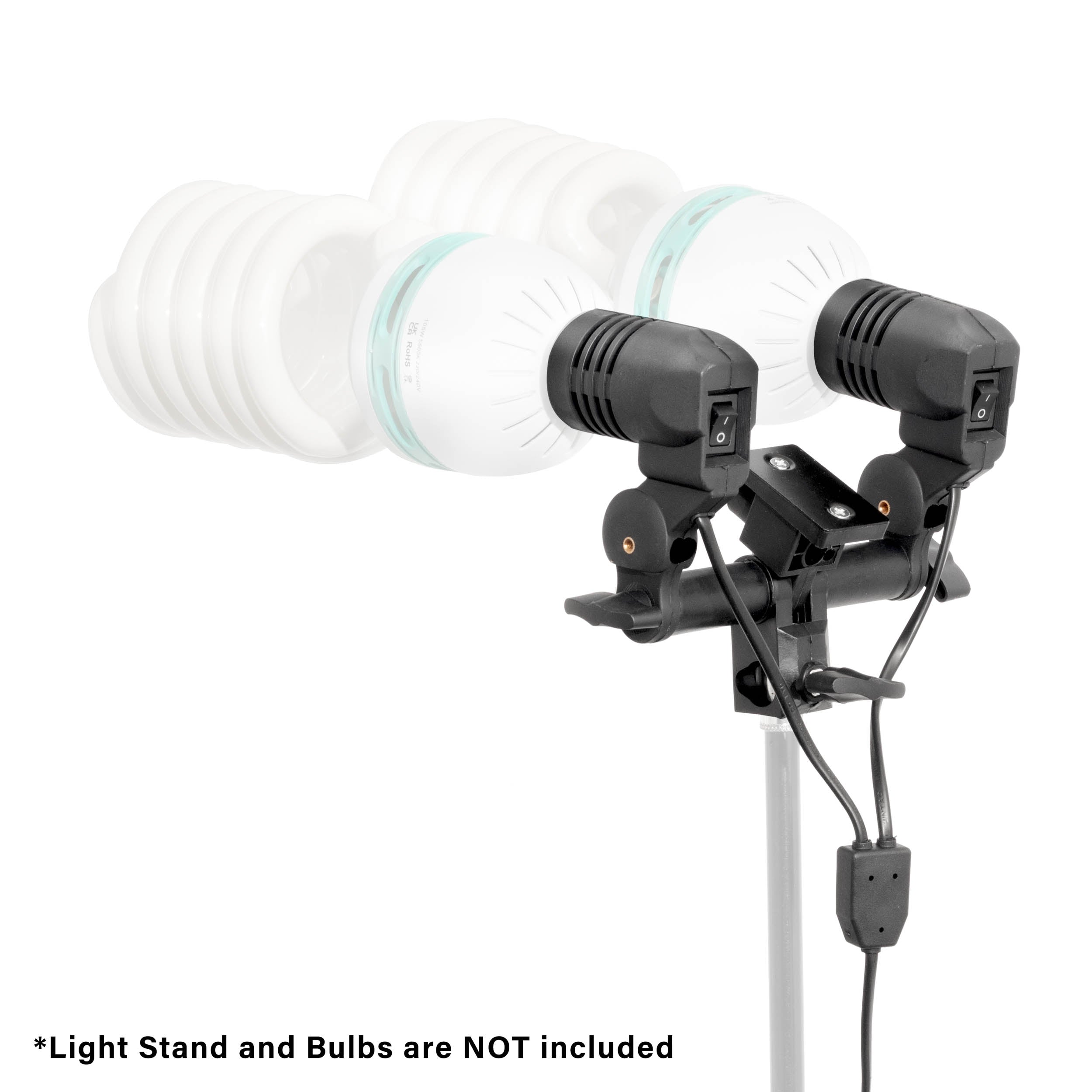 DUOLiTE Dual E27 Continuous Lighting Head - Professional Studio Light for Photography & Videography (Bulbs Not Included) - Perfect for YouTube Videos, Product Shoots & Home Studios