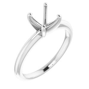 14K White Gold 7mm Round Solitaire Engagement Ring Mounting - Perfect for Proposals, Weddings & Anniversary Gifts