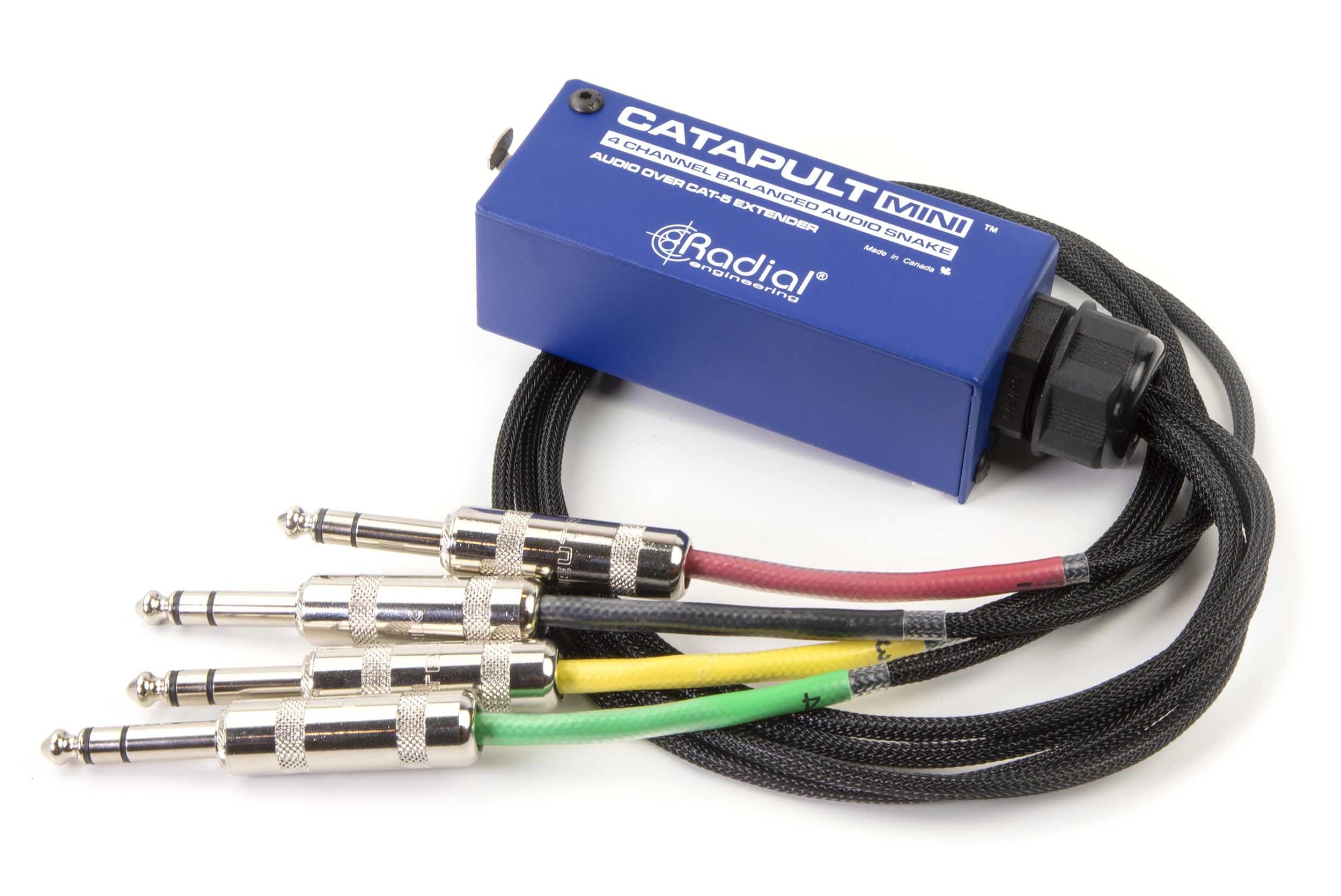 Radial Catapult Mini TRS Cat 5/6 Audio Snake Module with 1/4 inch TRS Connectors - Professional Audio Signal Transmission for Studio Recording & Live Performances