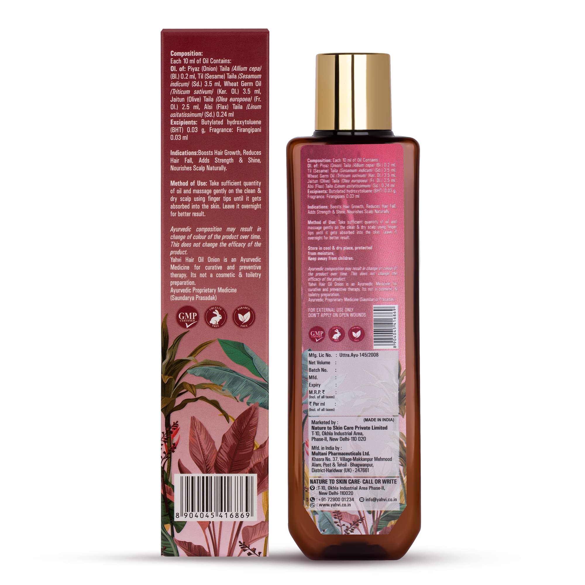 Yahvi Onion Enriched Hair Growth Oil with Sesame & Olive Oil | Anti Hair Fall Treatment for All Hair Types | Paraben-Free & Cruelty-Free | 200ml | Promotes Thicker, Stronger Hair for Daily Nourishment & Styling