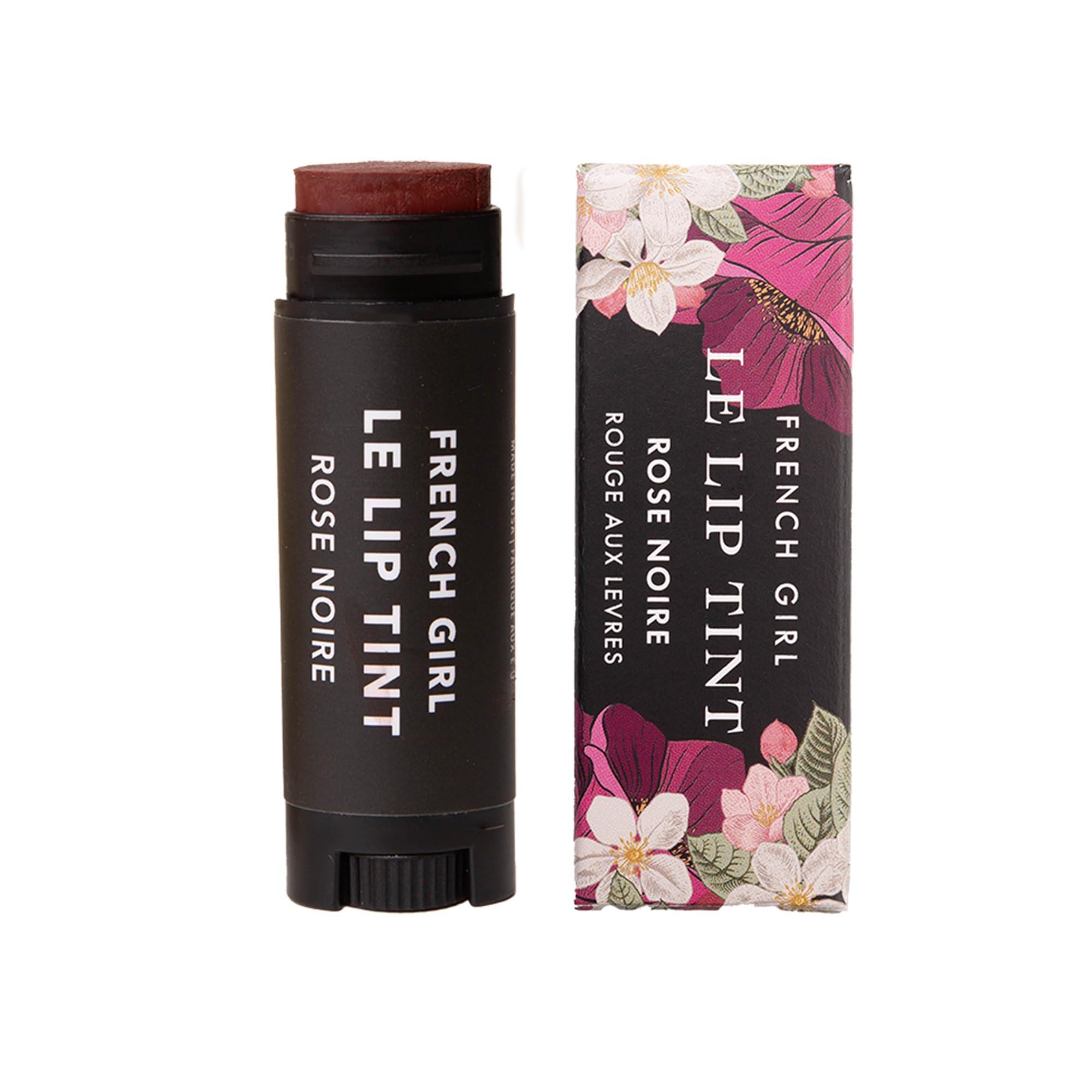 French Girl Le Lip Tint - Moisturizing Vegan Lip Balm with Organic Ingredients | Buildable Sheer to Medium Coverage | Hydrating Clean Formula | Cruelty-Free & Shine Enhancing | Rose Noire | Perfect for Daily Wear, Date Nights & Natural Makeup Looks