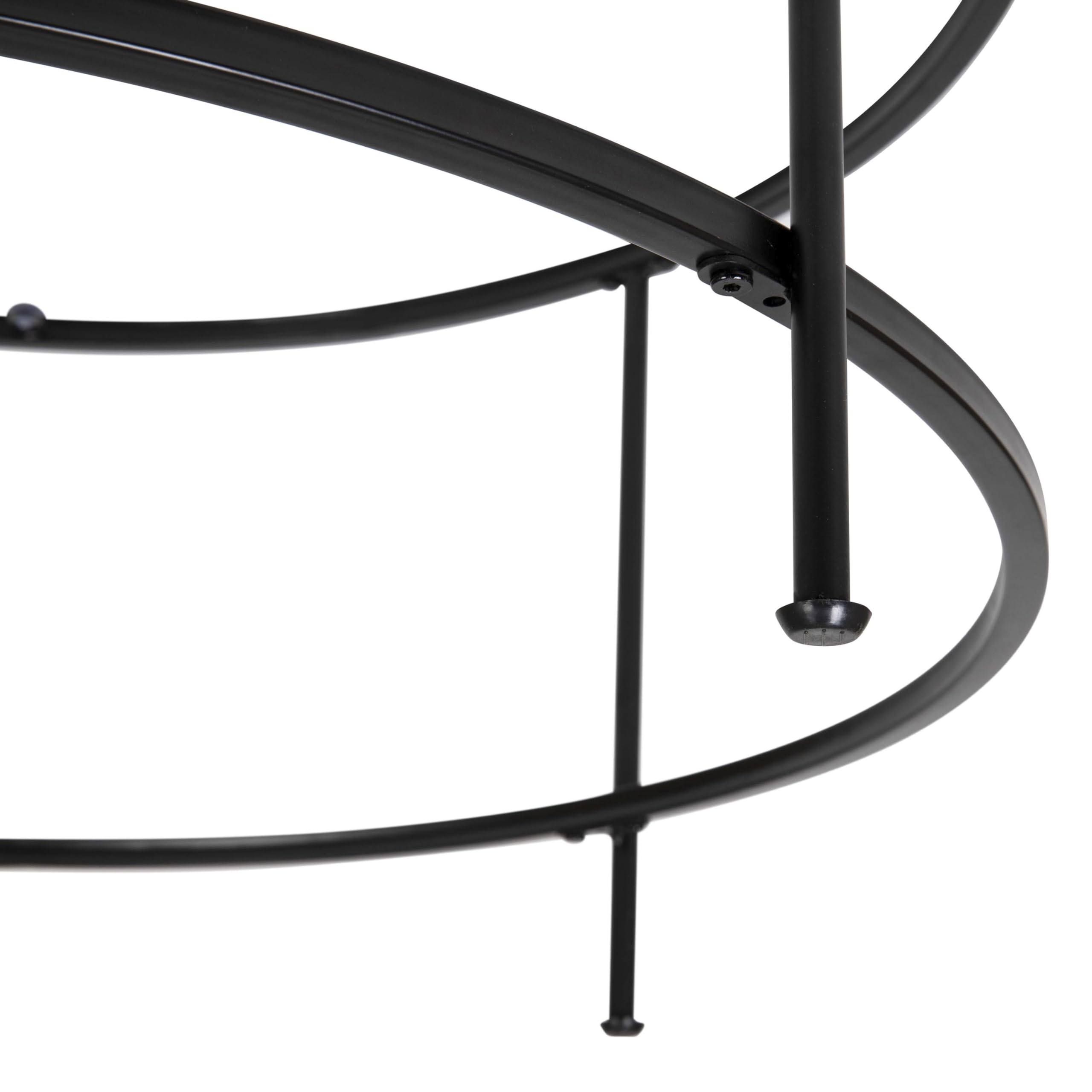 Astoria Collection Round Coffee Table - Modern Clear Glass Top with Matte Gold Frame - Perfect for Living Room, Lounge & Office Decor