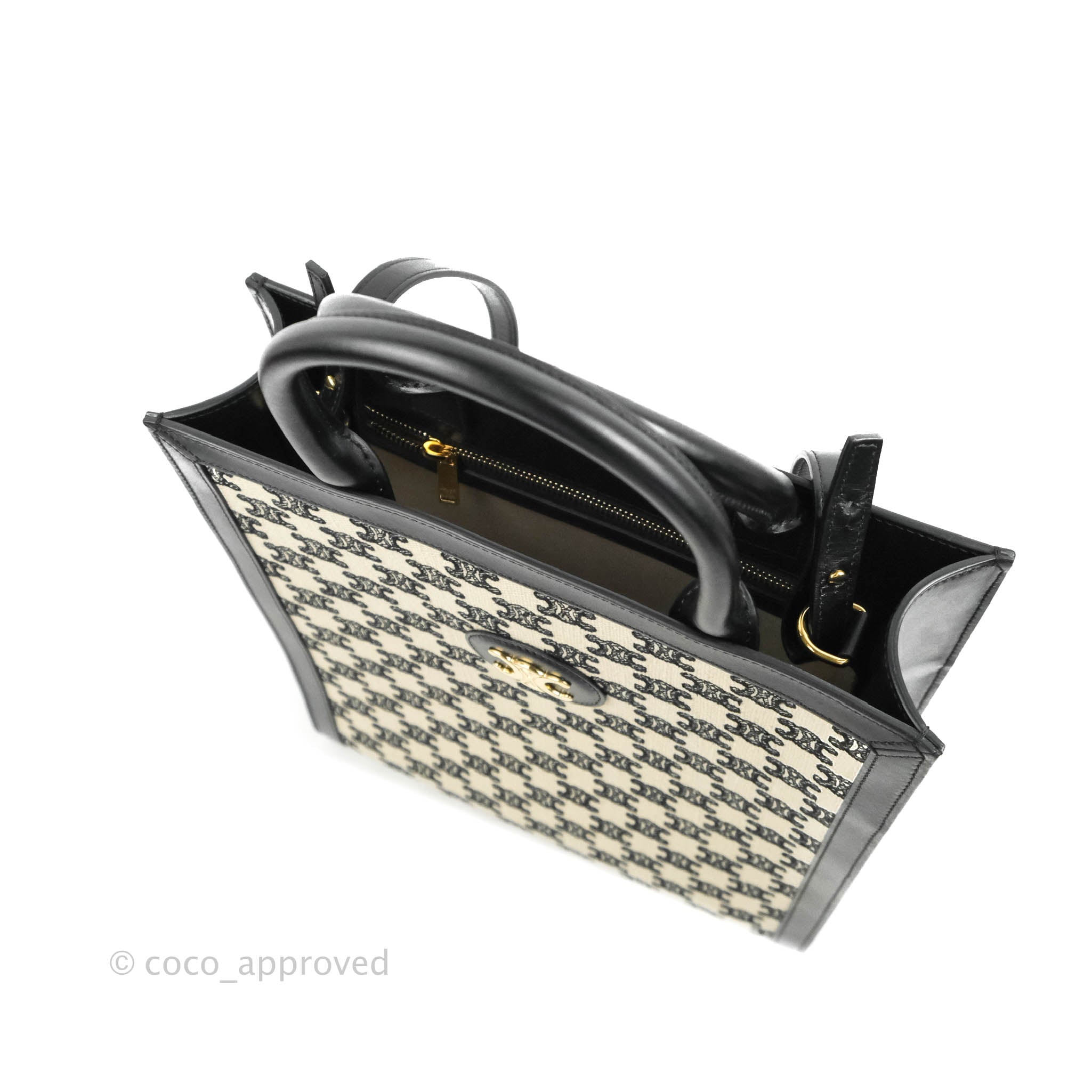 Celine Small Cabas Vertical Tote Bag with Triomphe Embroidery in Black Textile - Perfect for Work, Travel & Everyday Luxury Fashion Accessory