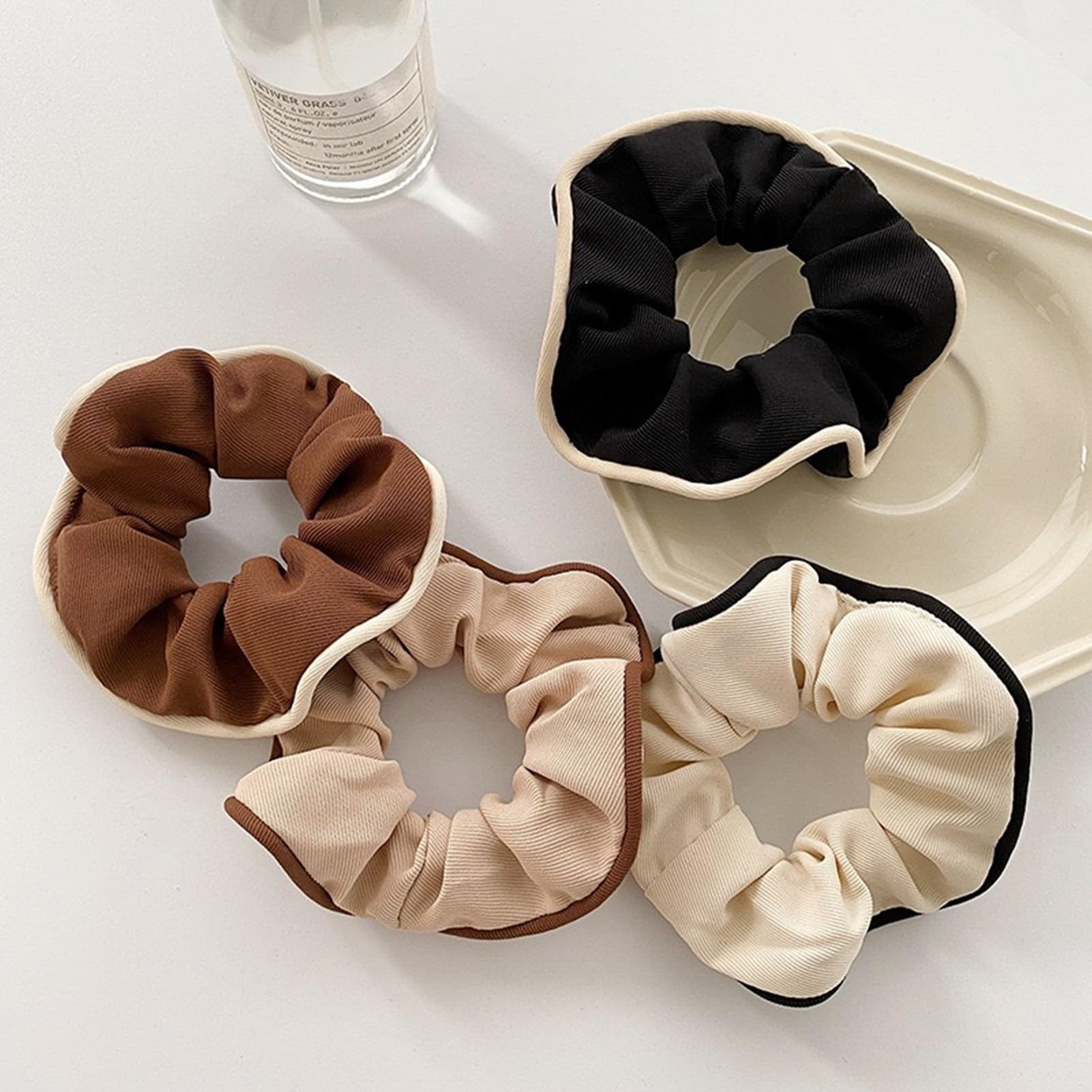 Elegant Hair Scrunchies (4pcs) - Perfect for Work & Gym