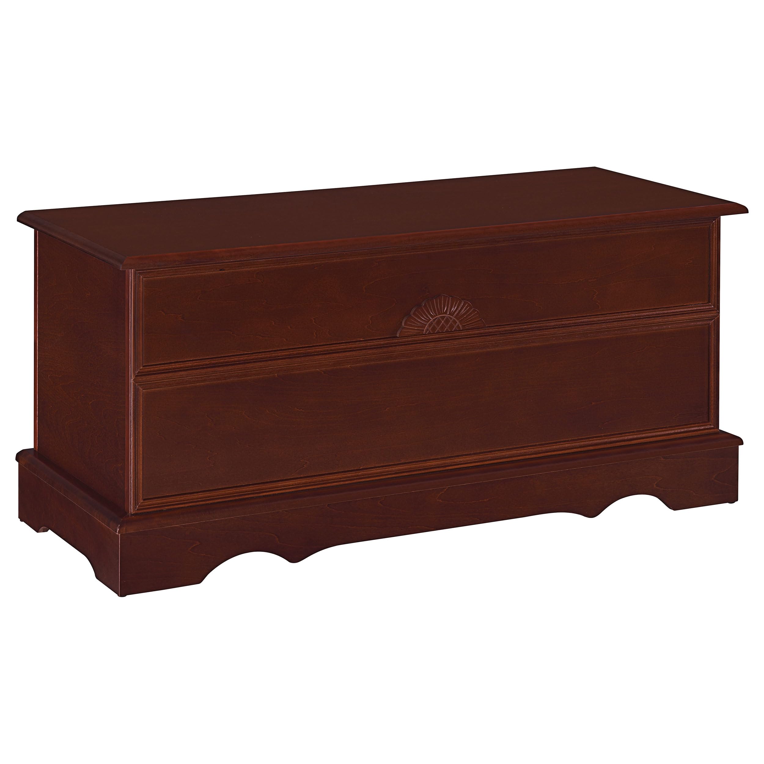 Coaster Home Furnishings Paula Traditional 40-Inch Wooden Storage Trunk - Cedar Lined Hope Chest for Bedroom, Kids Room & Nursery - Warm Brown (Model 4694) | Perfect for Blanket Storage, Toy Organization & Seasonal Decor