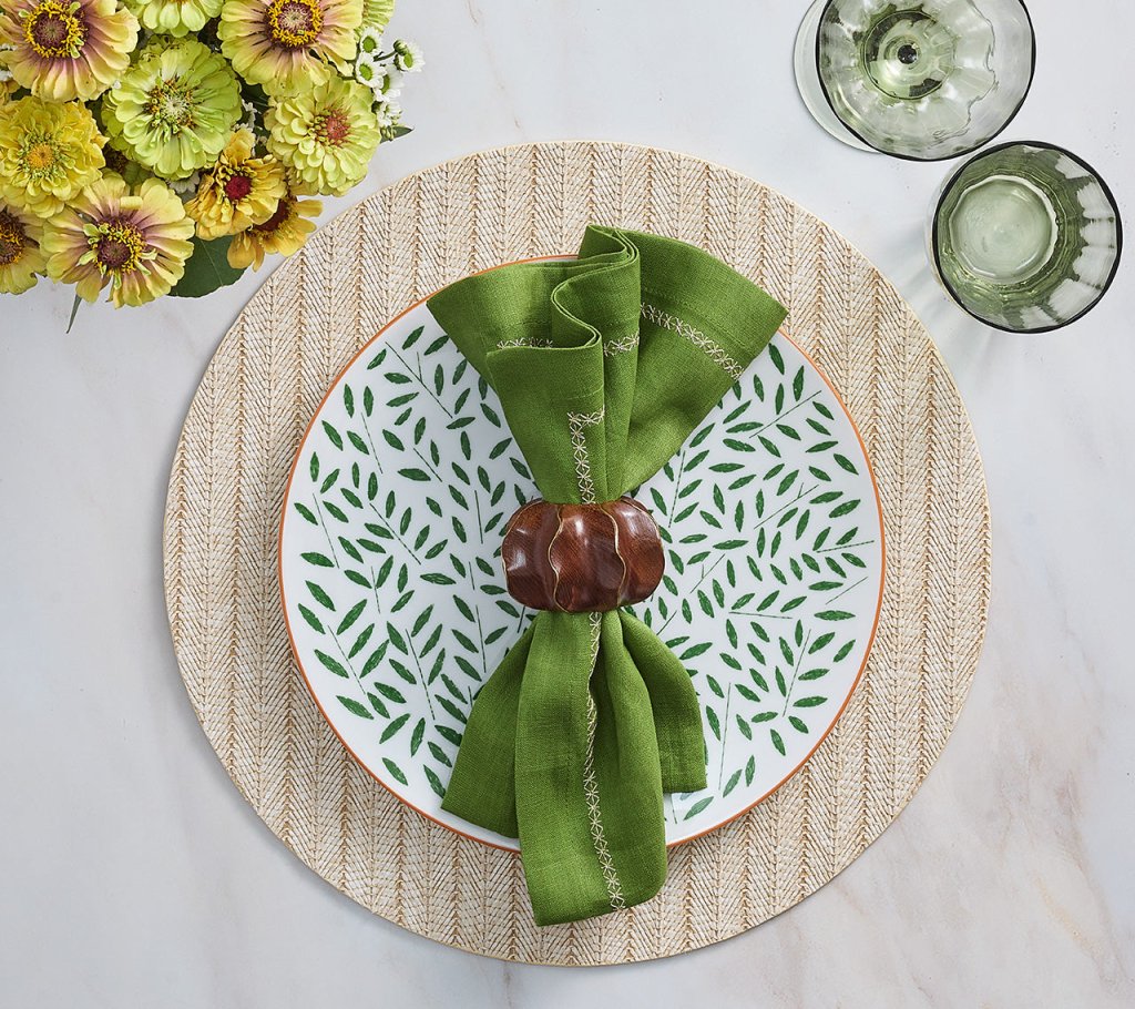 Natural Herringbone Placemat Set - Elegant Table Setting for Dining, Kitchen, and Home Decor | Perfect for Everyday Use, Parties, and Special Occasions