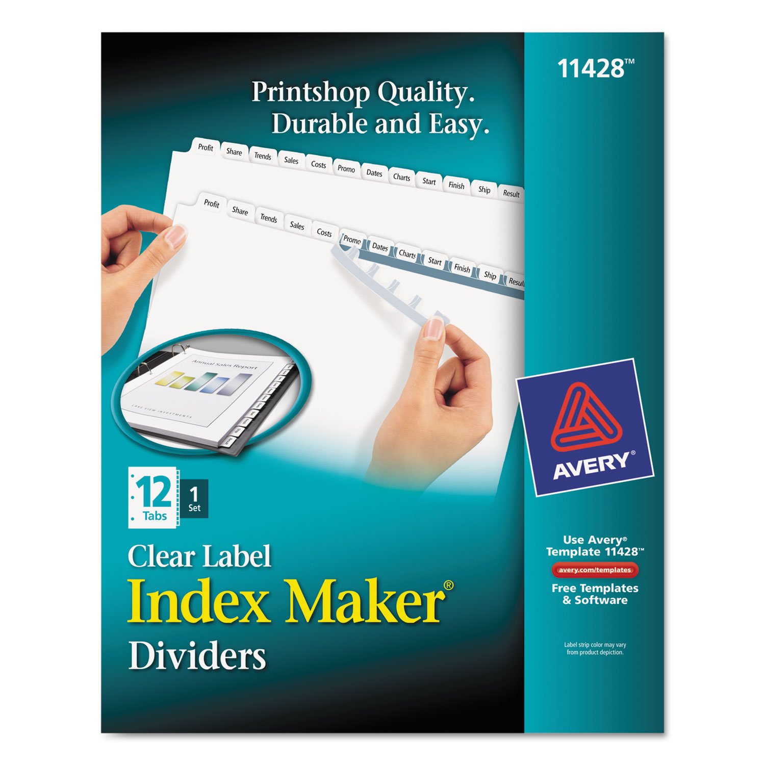 AVERY Index Maker Clear Label Dividers - AVE11428 | 5-Tab Translucent Page Dividers for Binders & Filing | Office Organization Supplies for School, Home & Work