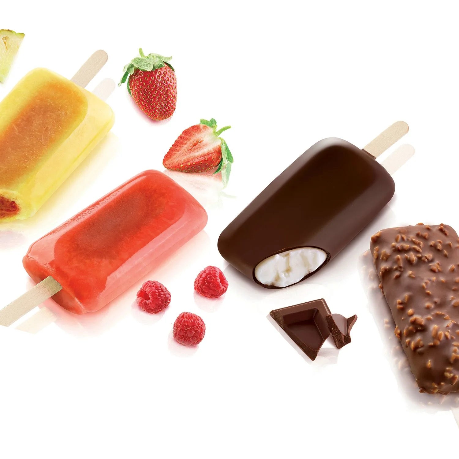 L'Italiano Pop and Insert Mold Kit - 6 Silicone Candy & Chocolate Molds for Baking, DIY Desserts, and Party Treats