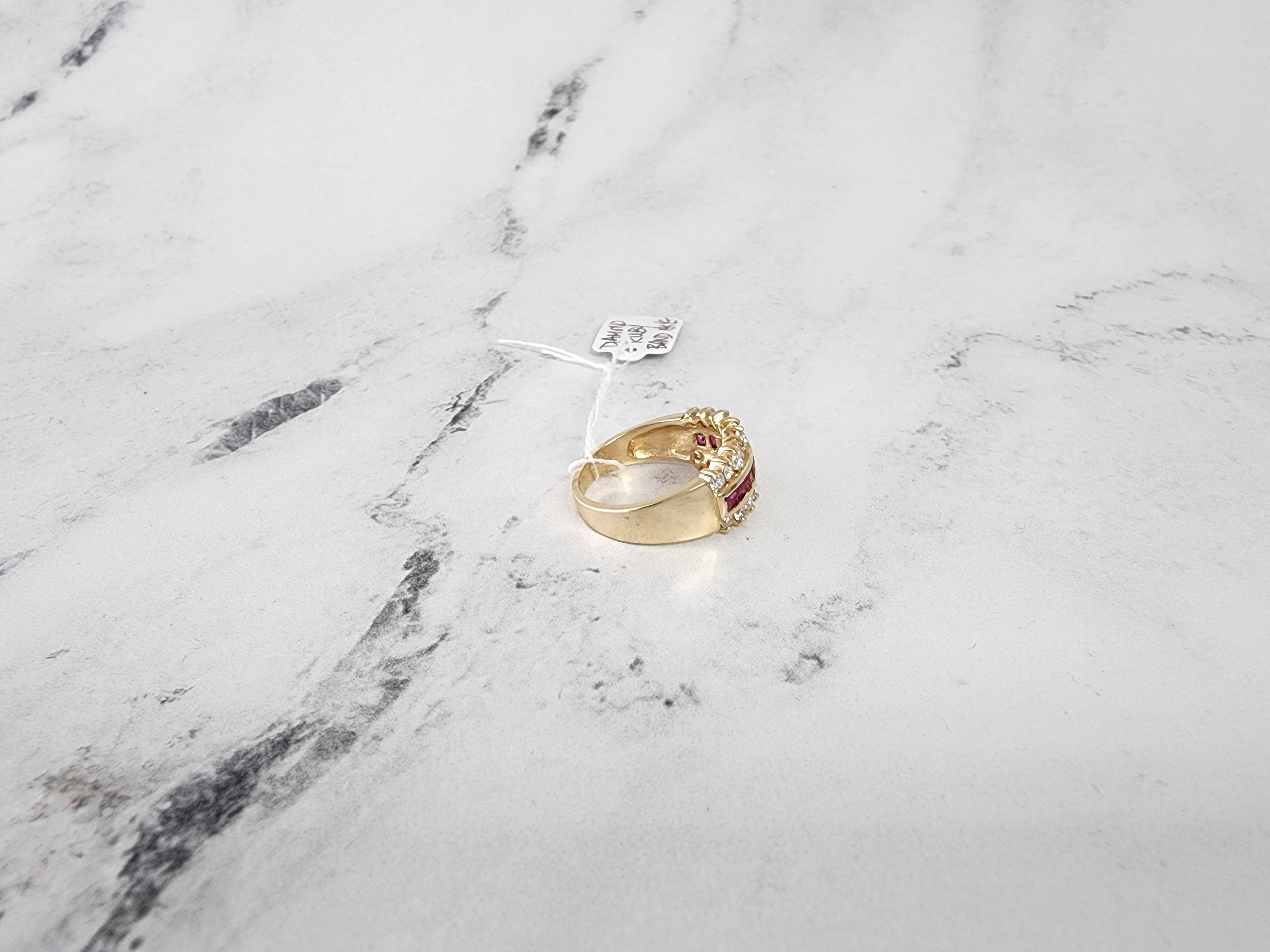 1.55cttw Ruby & Diamond Wedding Band Ring 14K Yellow Gold for Women - Elegant Bridal Jewelry, Anniversary Gift, Engagement Ring Alternative