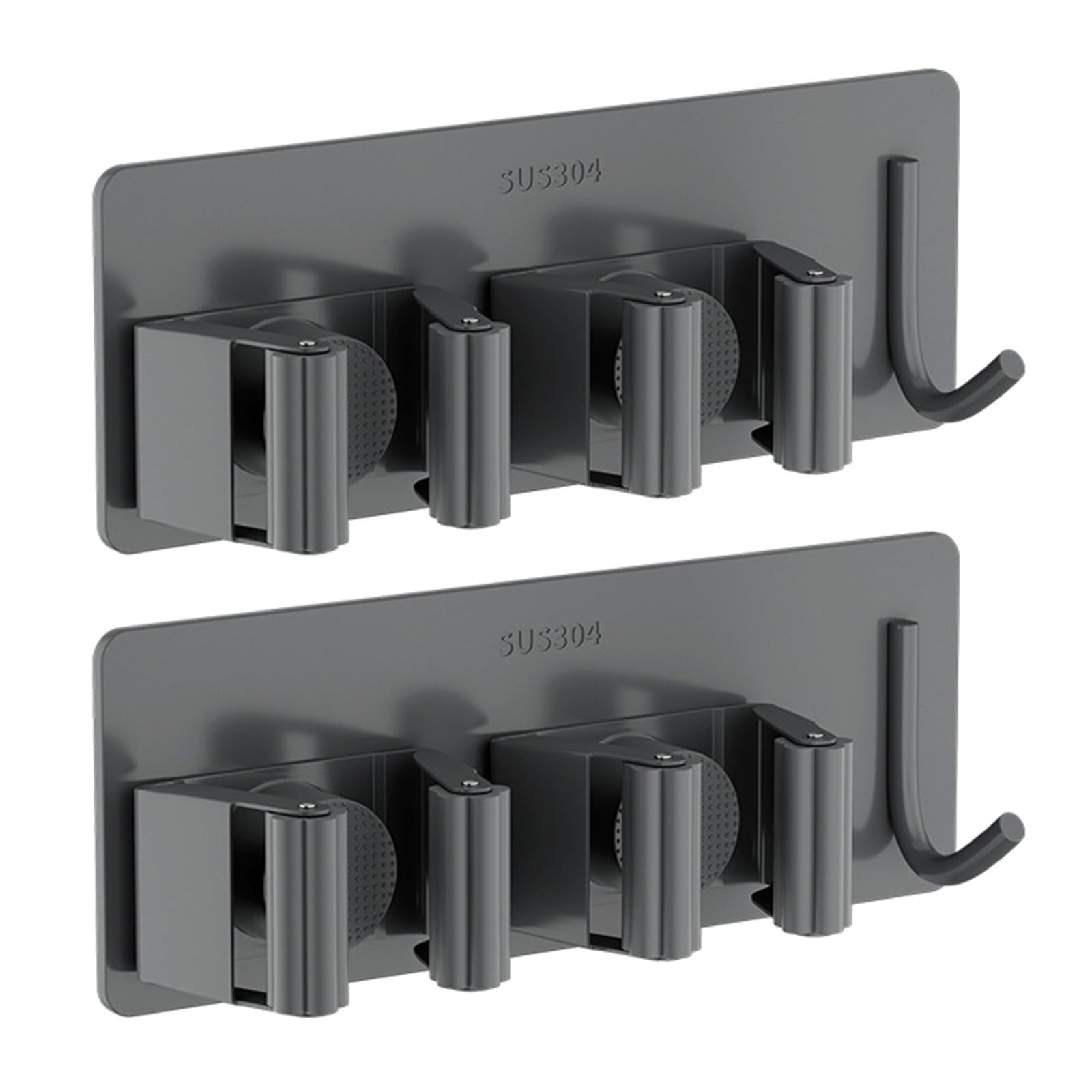Wall Mounted Kitchen Broom Holder - Heavy Duty Garage Hanger Rack for Mops & Brooms | Space Saving Home Organization Tool for Pantry, Laundry Room & Utility Closet Storage