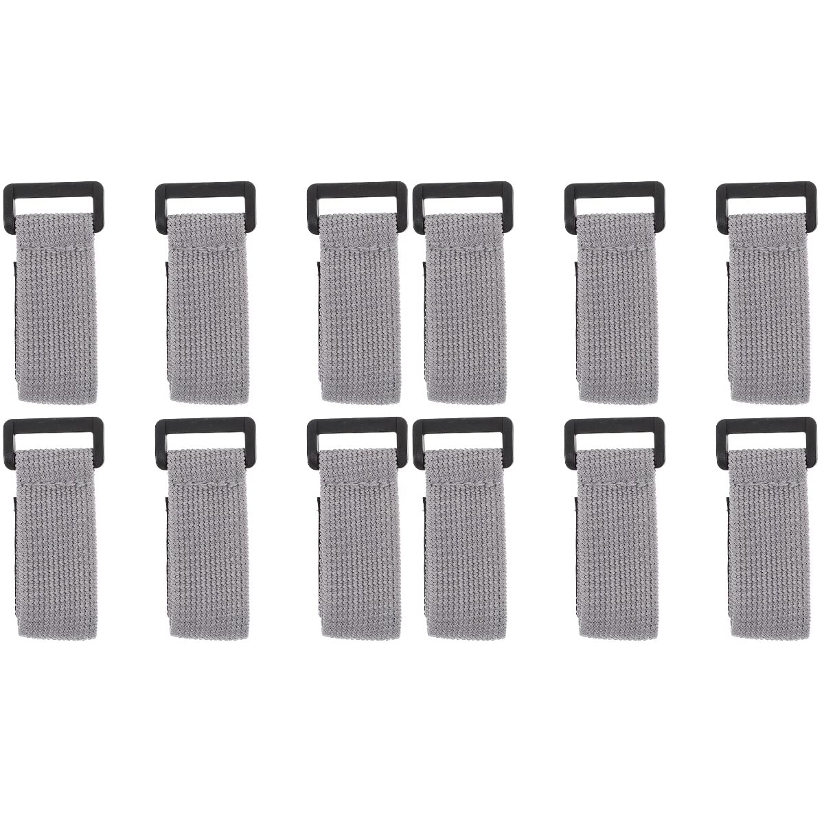 DOITOOL 12-Pack Reusable Lunch Box Straps - Elastic Bento Box Bands for Secure Food Storage (Grey) | Perfect for School, Office, Picnics & Meal Prep Organization