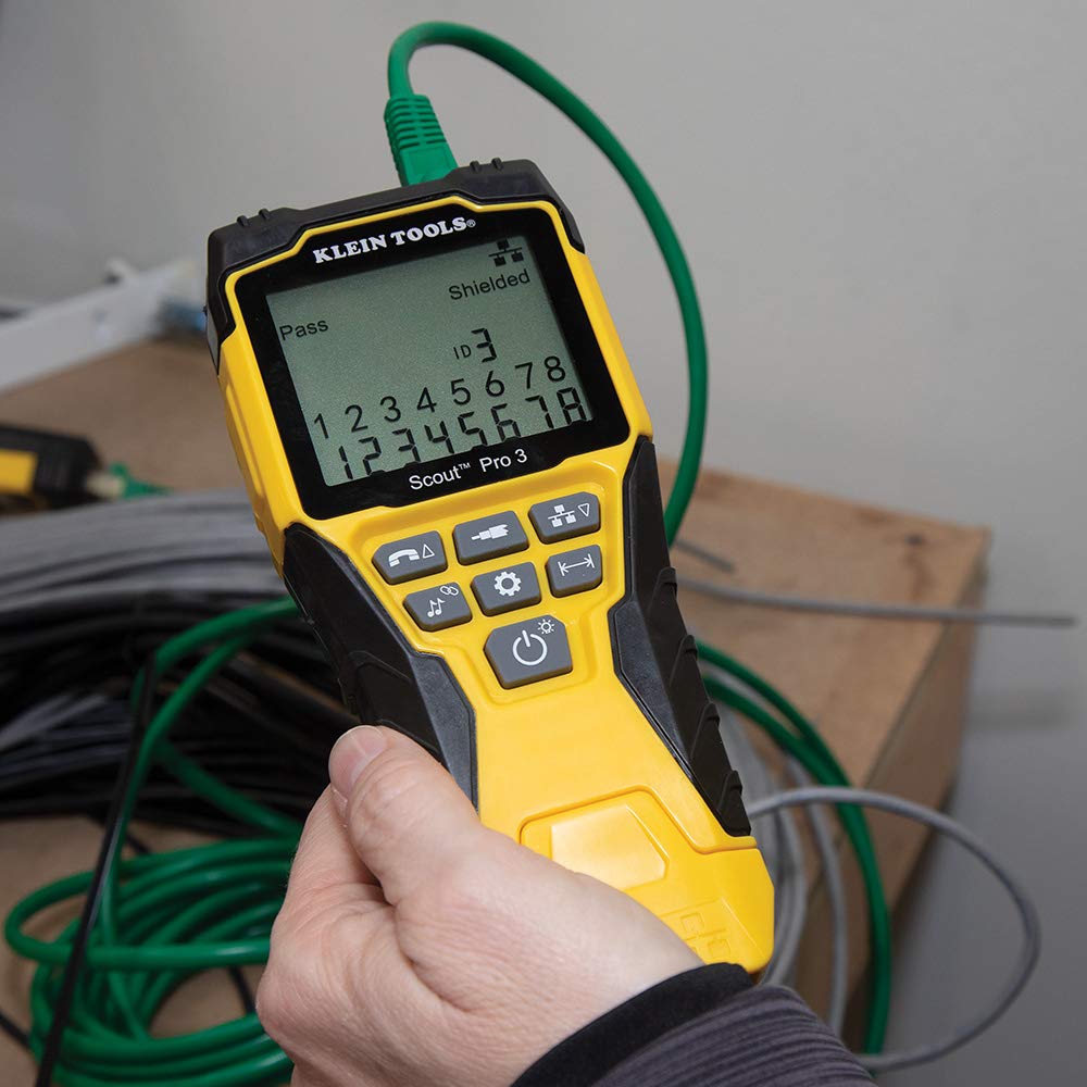 Klein Tools Professional Cable Tester & Data Cable Installation Kit - Network Cable Tester for Ethernet, Cat5, Cat6, RJ45 - Perfect for IT Technicians, Network Installations & Home Office Setup