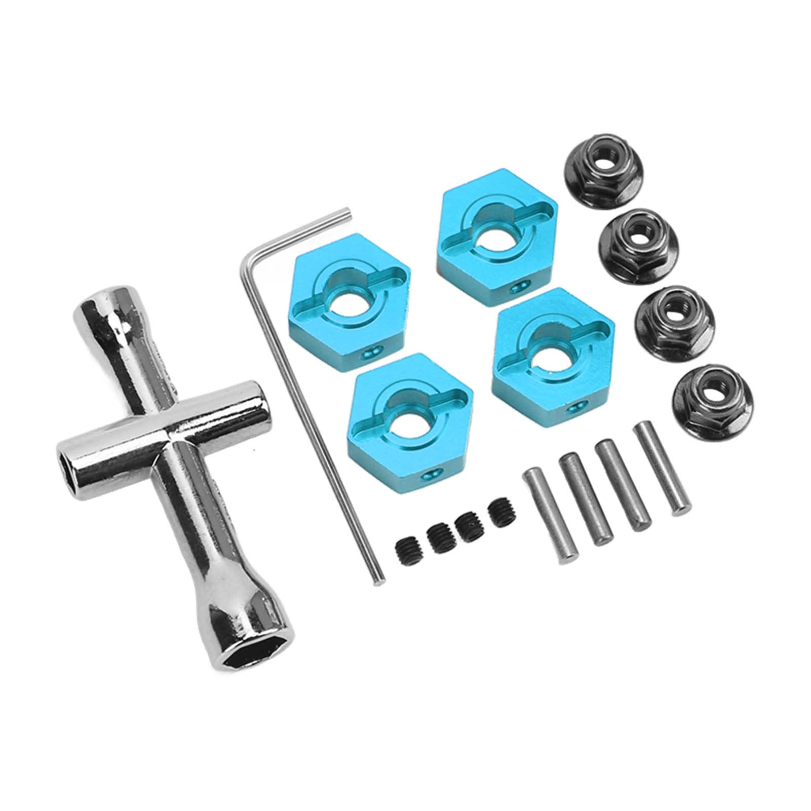 Kadimendium 14mm Wheel Hex Hub Adapter - Universal Fit for 1/10 Scale RC Cars - Durable Blue Alloy Upgrade Part - Perfect for Off-Road Bashing, Crawling & Drifting