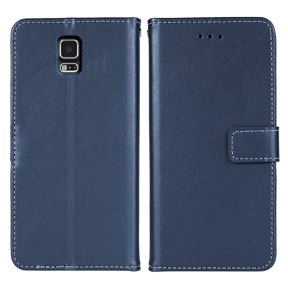 Samsung Galaxy S5 Wallet Case with Wrist Strap & Card Holder - Leather Flip Cover Stand Case for Galaxy S5/Neo/5S/GS5/G900A/G900T (Blue) - Perfect for Daily Use, Travel & Hands-Free Viewing
