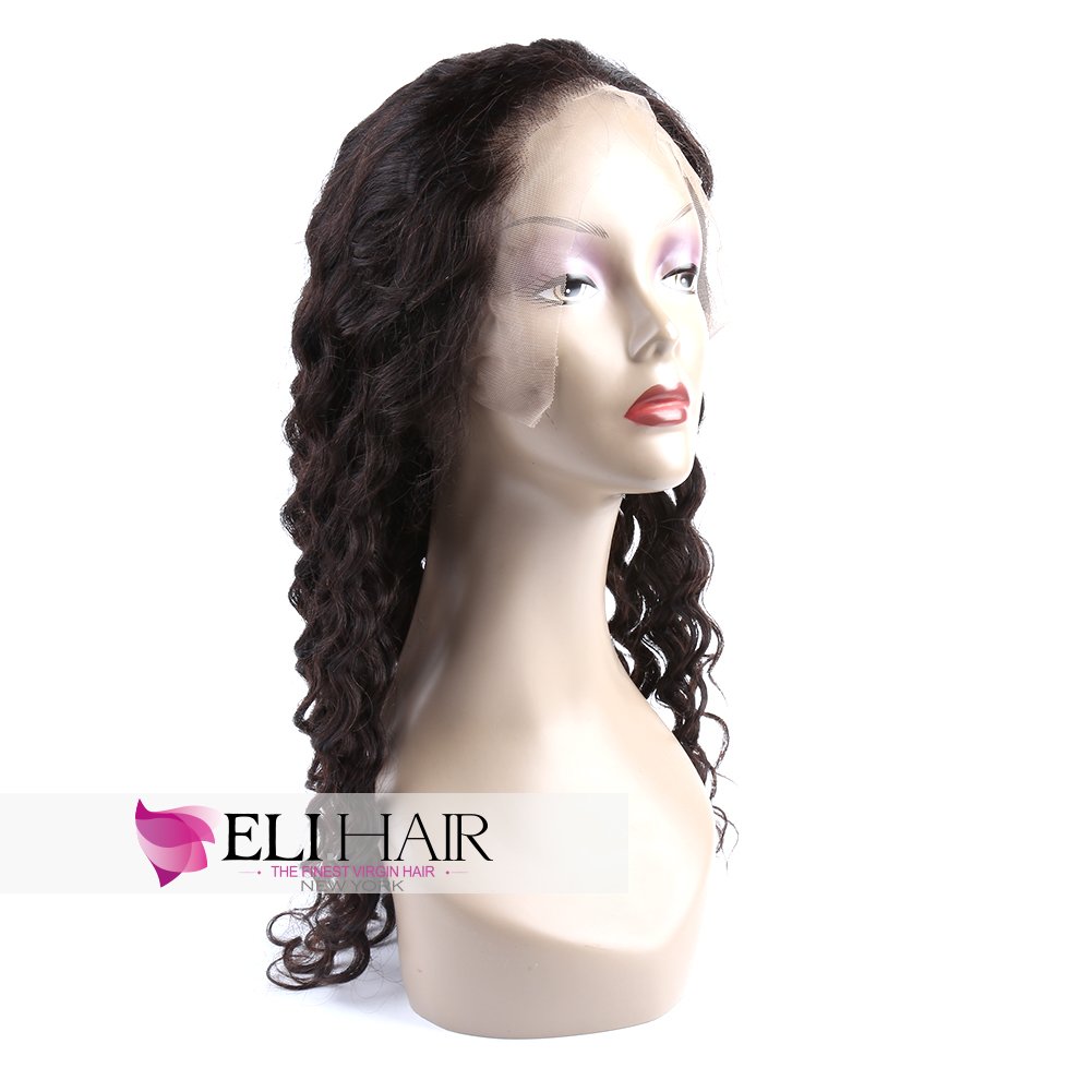 Natural Color Deep Wave Virgin Human Hair Lace Front Wig 150% Density Brazilian Hair for Women - 20 Inch | Perfect for Daily Wear, Parties & Special Occasions