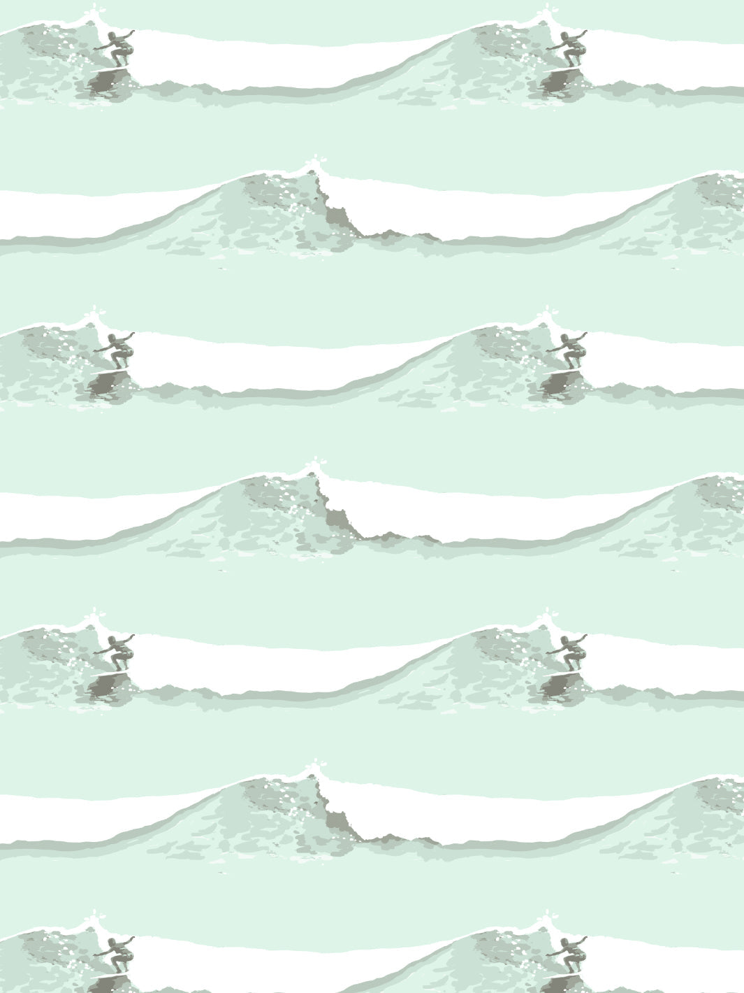 Janet Rides Wallpaper by Lingua Franca - Mint Green Aesthetic Wall Decor for Bedroom, Living Room & Office