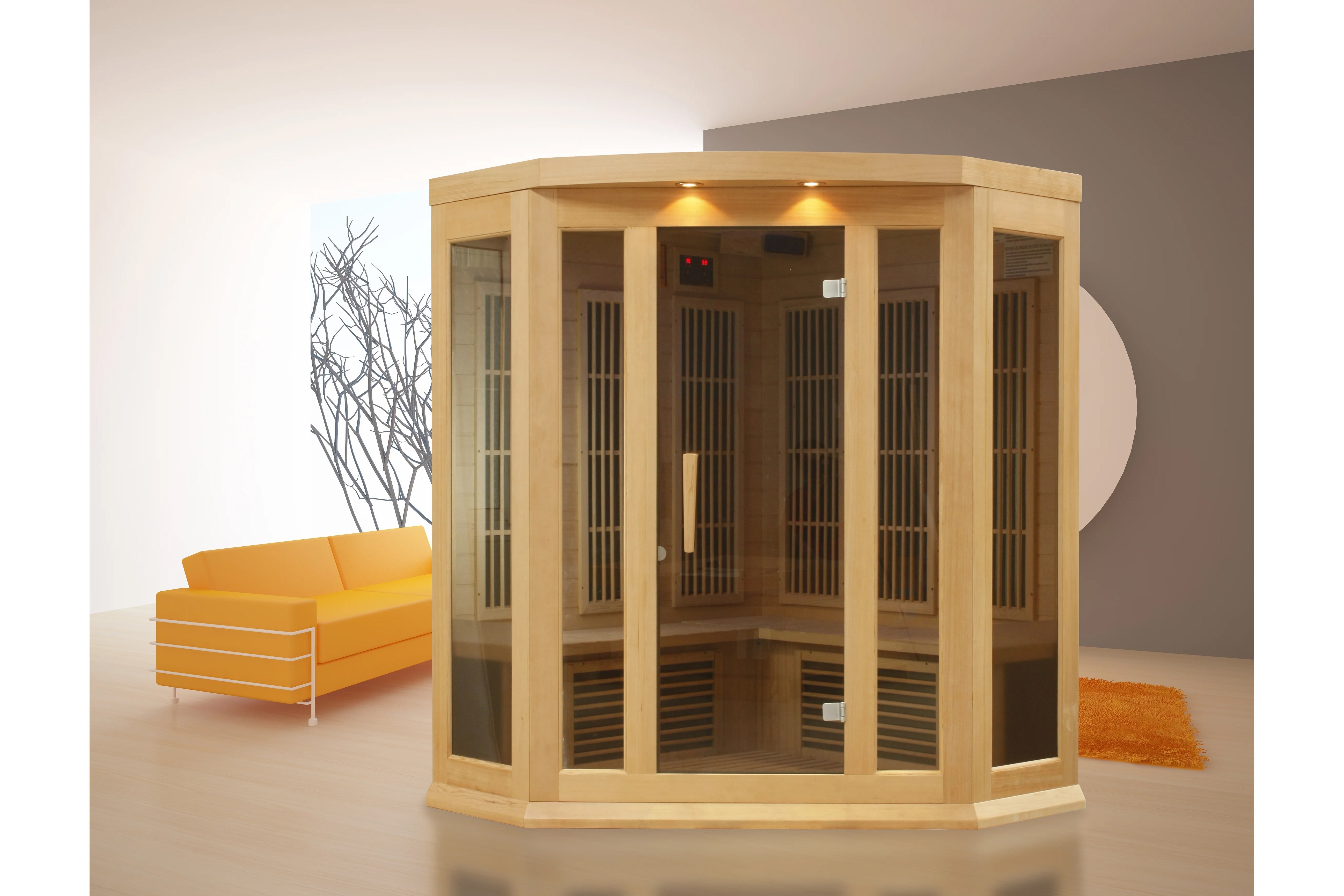 Maxxus 3-Person Corner Low EMF FAR Infrared Indoor Sauna for Home Relaxation & Detox - Perfect for Small Spaces & Family Wellness