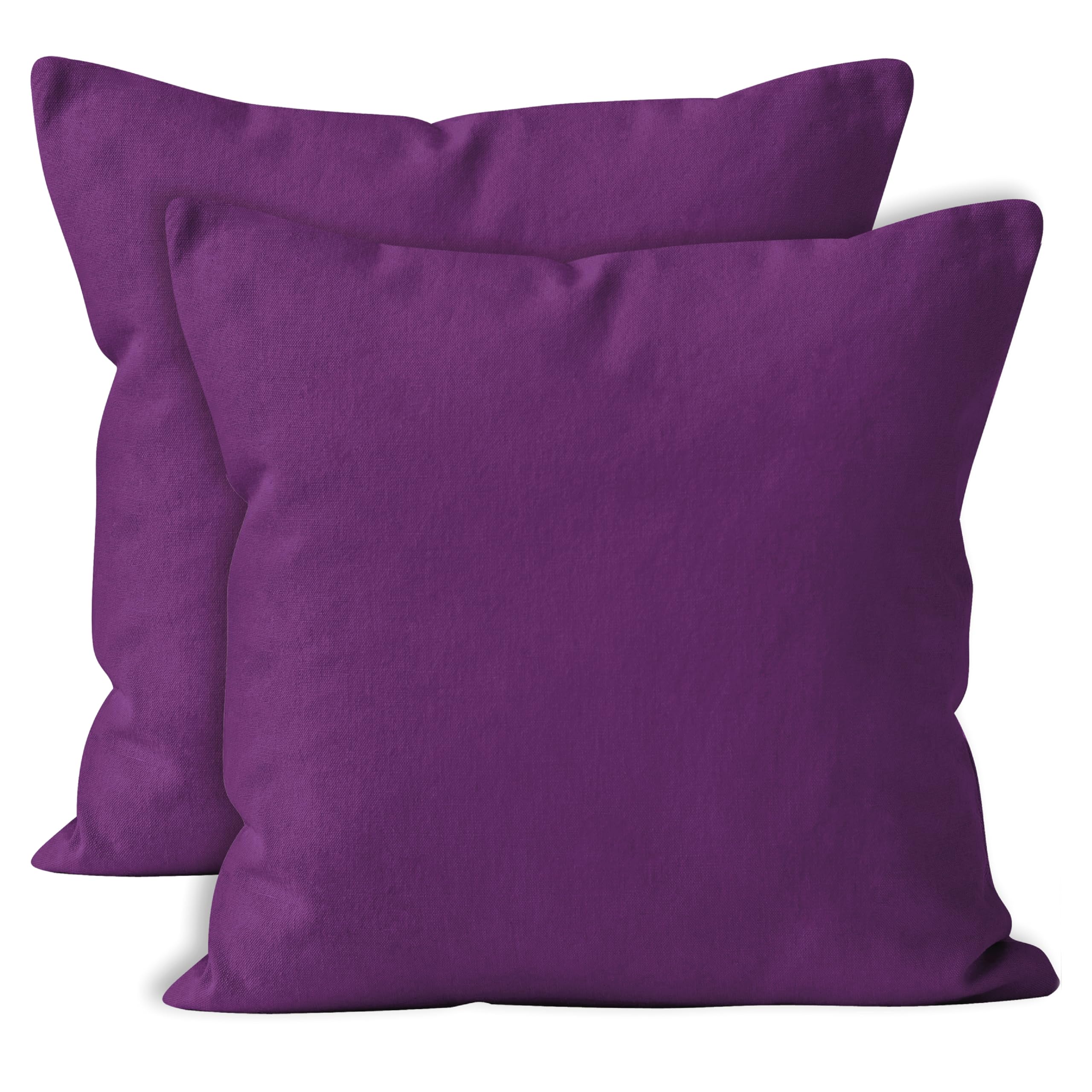 Encasa XO Decorative Throw Pillow Covers 24x24 Inches, Set of 2 - Soft Cotton Square Cushion Covers for Sofa, Couch, Bed & Living Room | No Inserts | Improved Zipper Closure | Home Decor & Accent Pillows for Modern, Farmhouse or Bohemian Style Interiors