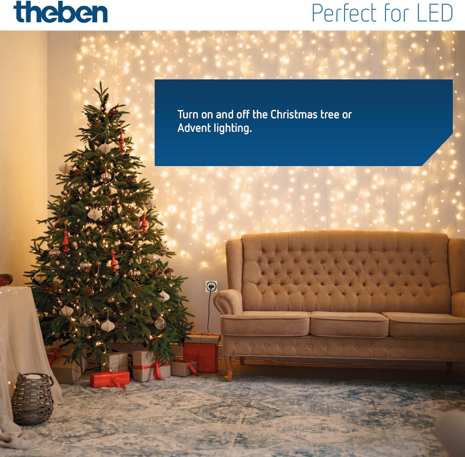 Theben 0260030 theben-Timer 26 - Analog Timer Switch, Outlet Timer, Programmable Plug, White, Up to 400W LED Switching Capacity (3-Pack) - Perfect for Home Automation, Energy Saving & Holiday Lighting Control
