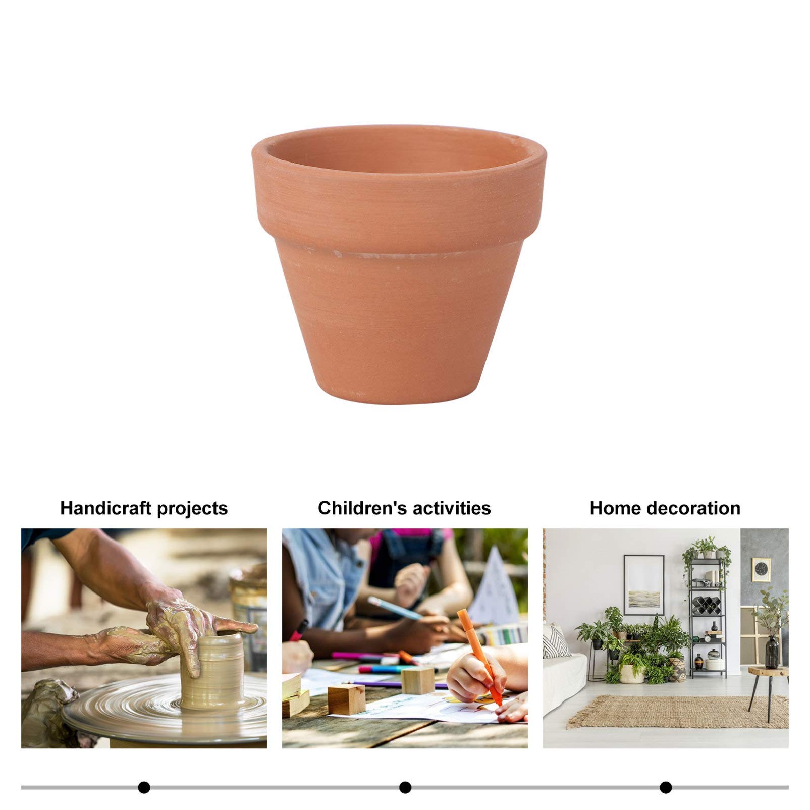 10 Pcs Mini Terracotta Clay Pots for Plants - Small Flower Pots for Cactus, Succulents, Herbs - Natural Clay Planter for Indoor Gardening, Wedding Decor, DIY Crafts & Home Decor