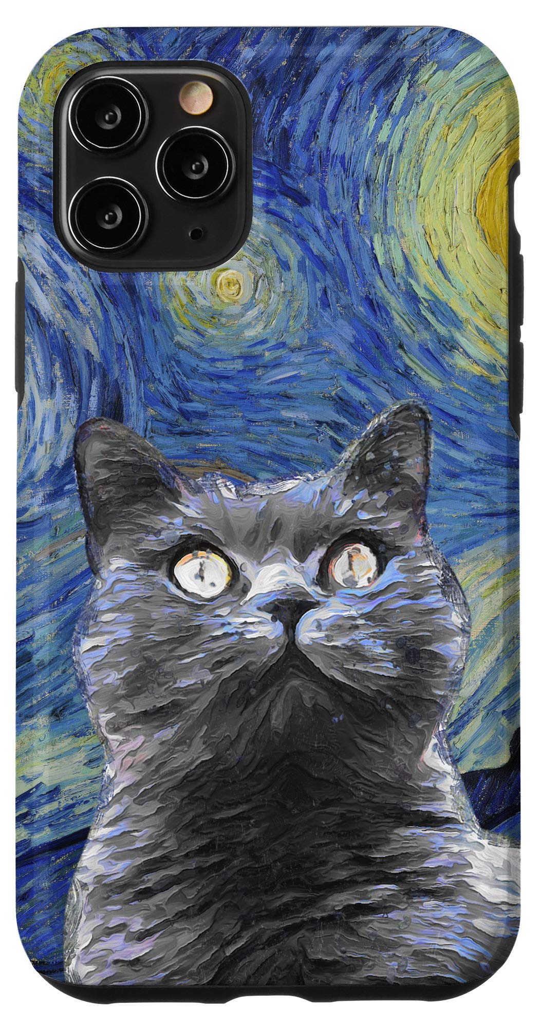 iPhone 11 Pro Case - Van Gogh Starry Night Cat Design, Artistic Phone Cover for Protection | Perfect Gift for Cat Lovers & Art Enthusiasts | Use at Home, Office, Travel