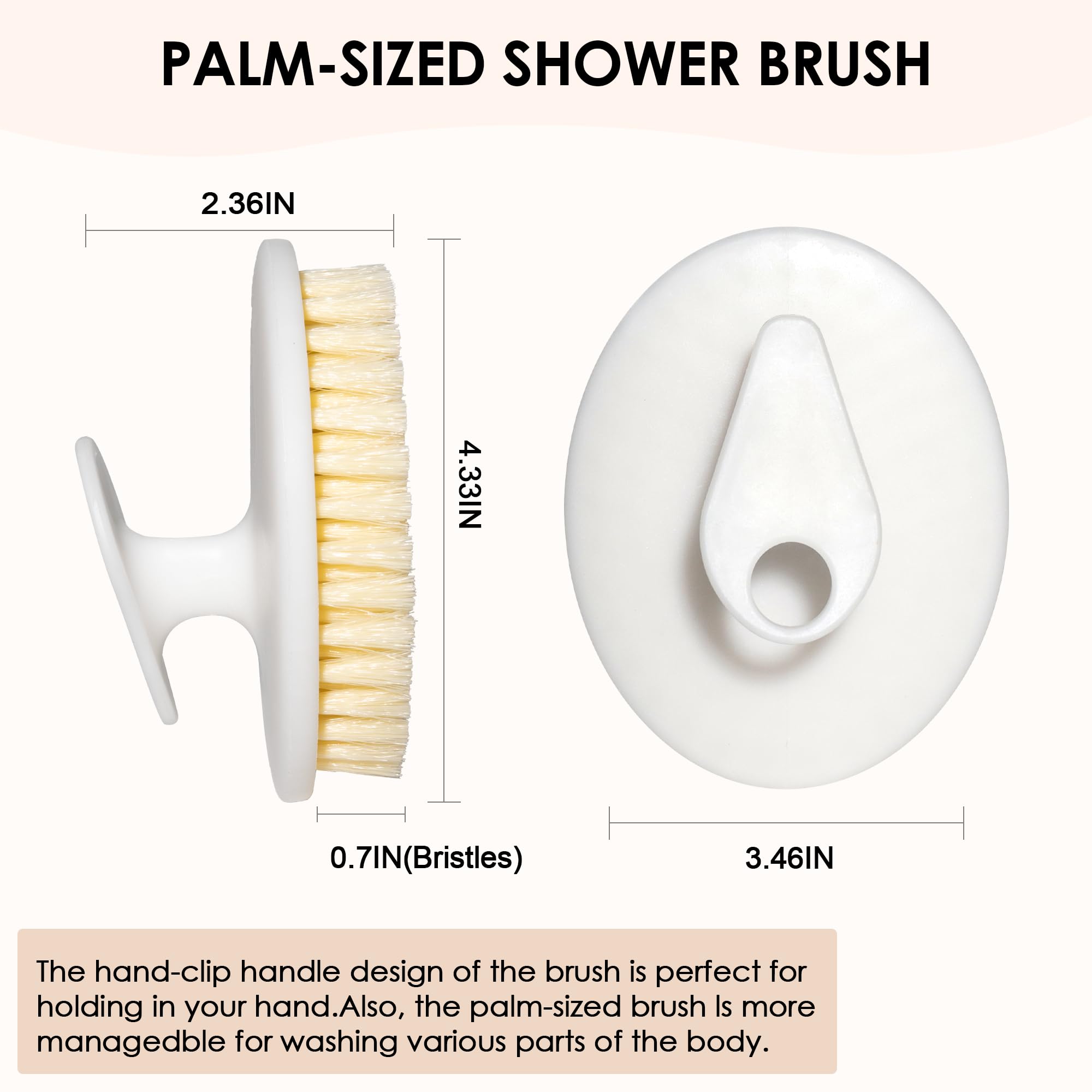 INNERNEED Exfoliating Shower Brush with PP Bristles - Pack of 4 for Deep Cleansing, Cellulite Massage & Lymphatic Drainage | Improve Blood Circulation & Skin Texture | Perfect for Spa, Home Use & Self-Care Routine