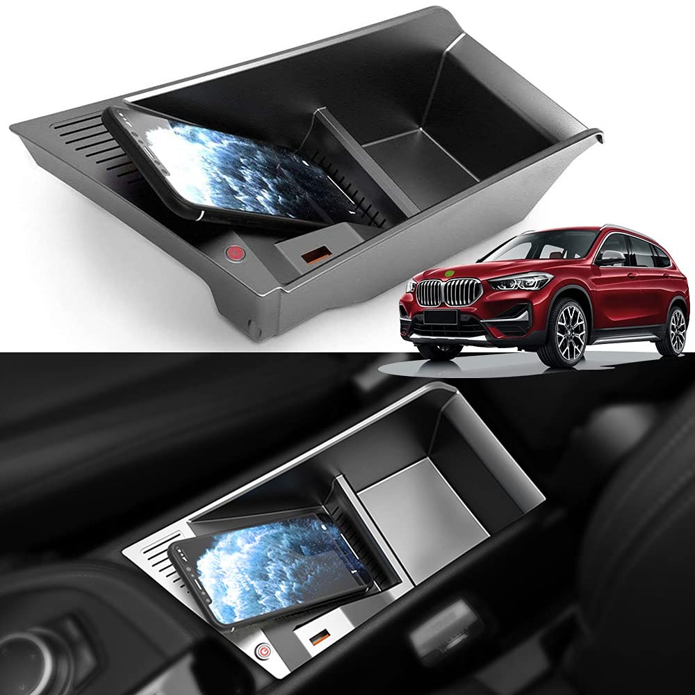 15W Qi Fast Charger for BMW X1 2017-2021 | Wireless Car Charging Pad for iPhone 12/11 | Center Console Accessory
