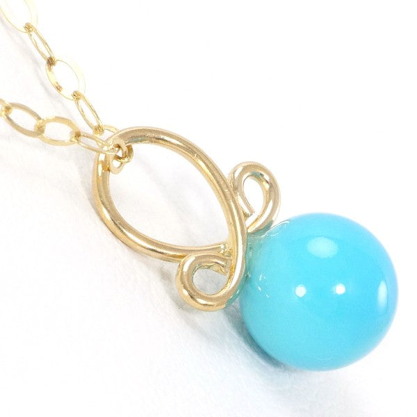 18K Yellow Gold Turquoise Necklace for Women - Elegant Handmade Jewelry Gift for Birthday, Anniversary & Special Occasions