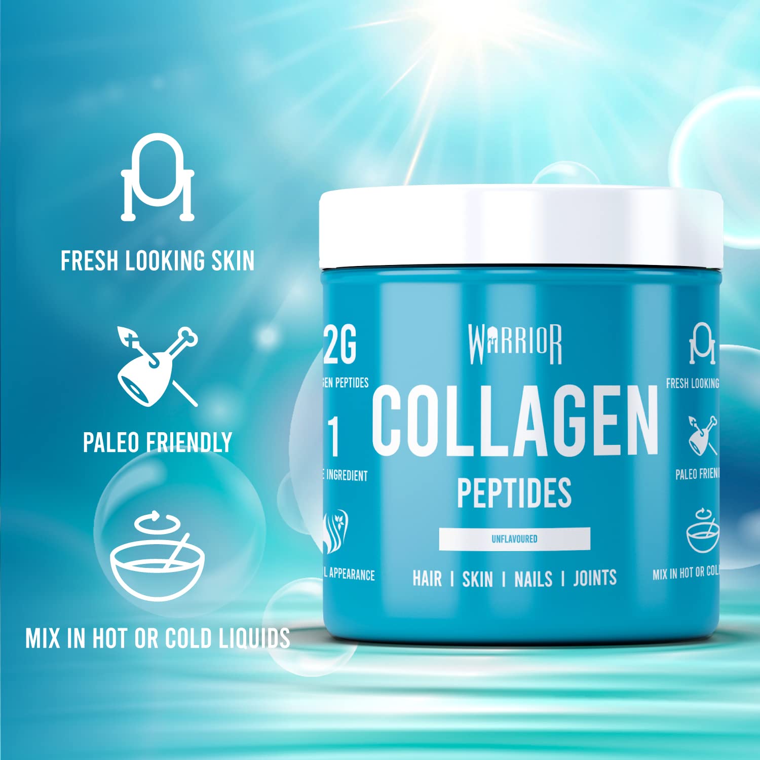 Premium Hydrolyzed Collagen Peptides Powder 180g | Supports Skin, Hair & Joint Health | Ideal for Smoothies, Coffee & Baking