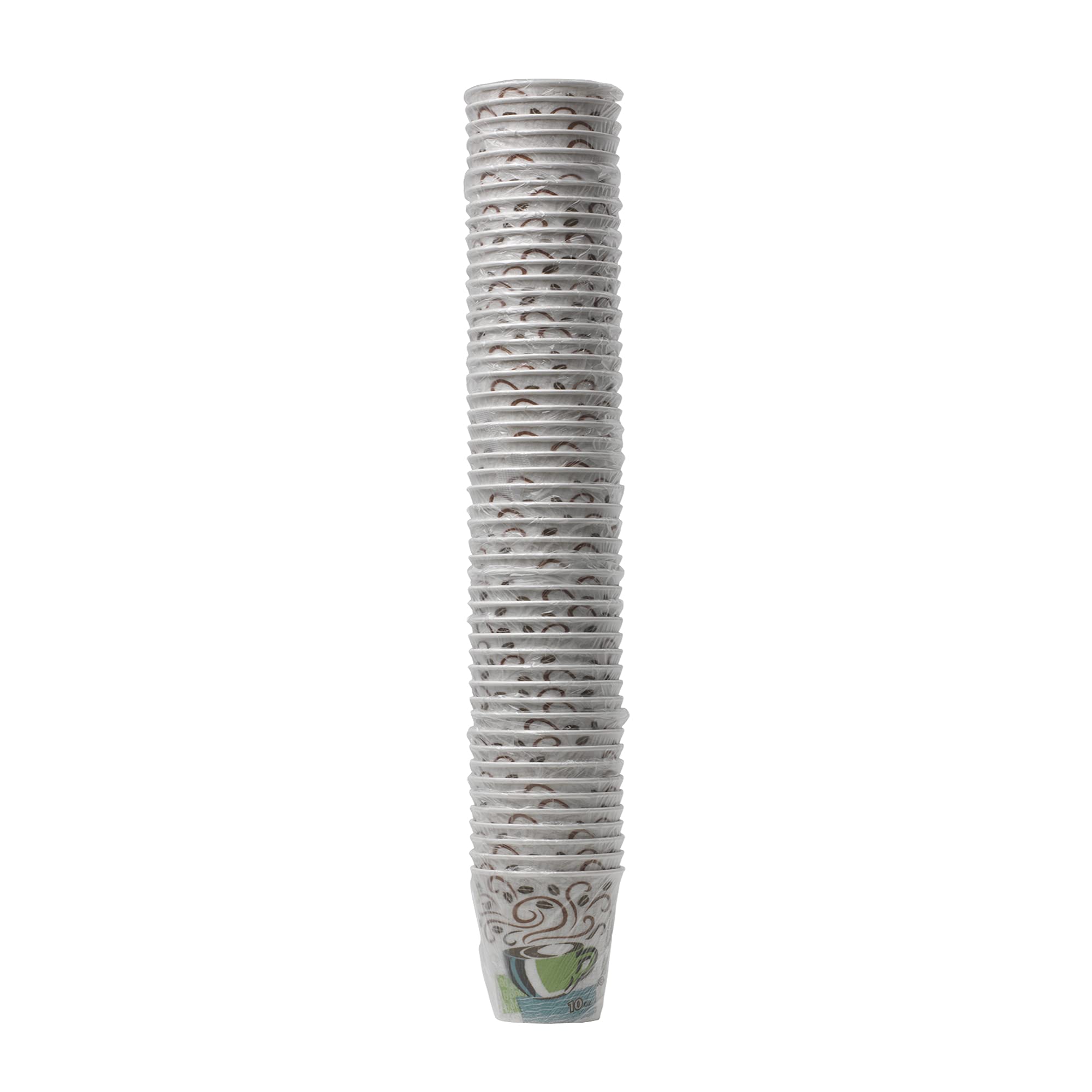 Dixie PerfecTouch 10 oz Disposable Paper Coffee Cups - 1000 Count, Individually Wrapped, Coffee Haze Design | Ideal for Office, Cafes & Home Use - GP PRO 5310CDWR