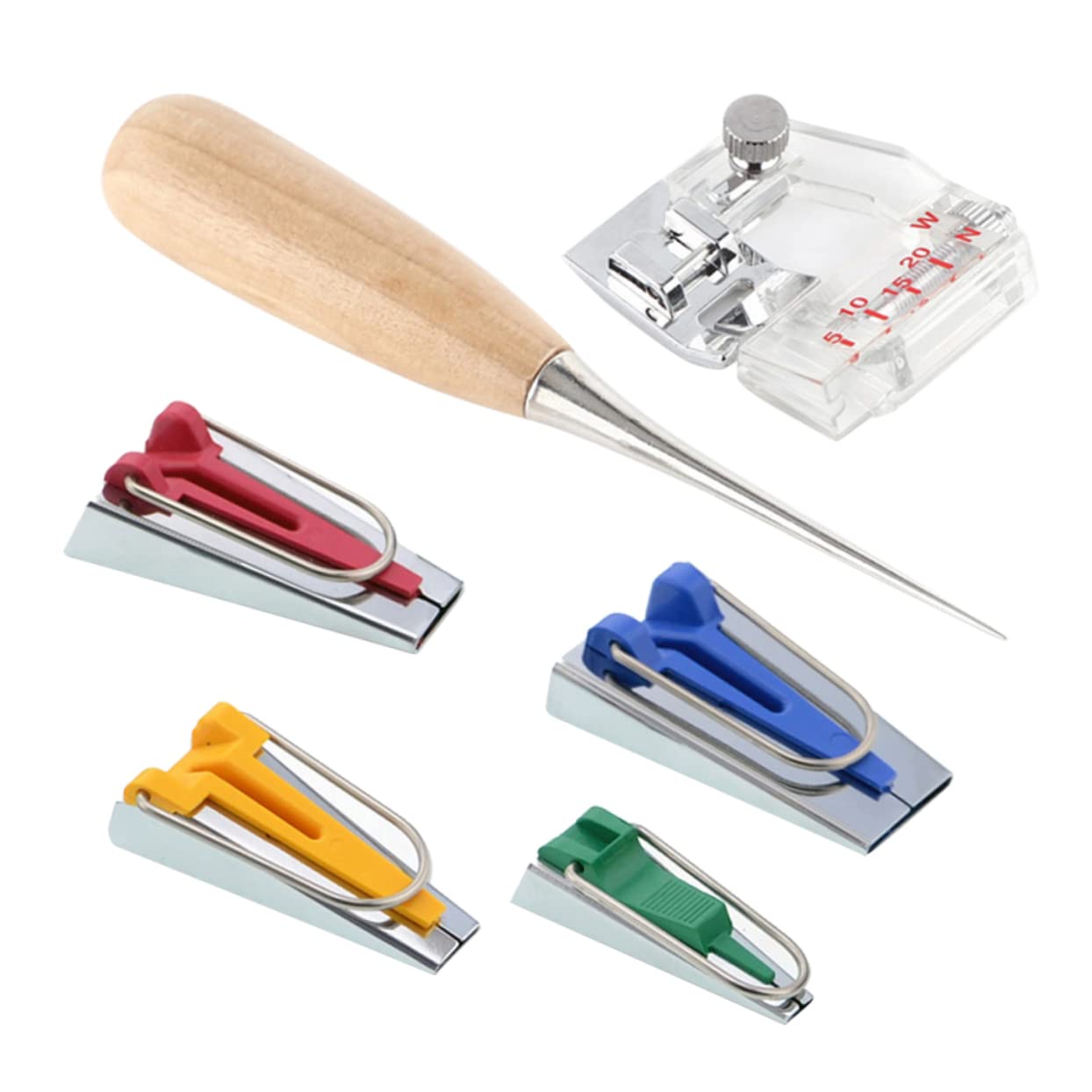 NUOBESTY 6-Piece Sewing Bias Tape Maker Set - Easy-to-Use Binding Tape Tool Kit for DIY Quilting, Dressmaking & Craft Projects | Perfect for Hemming, Piping & Fabric Edging