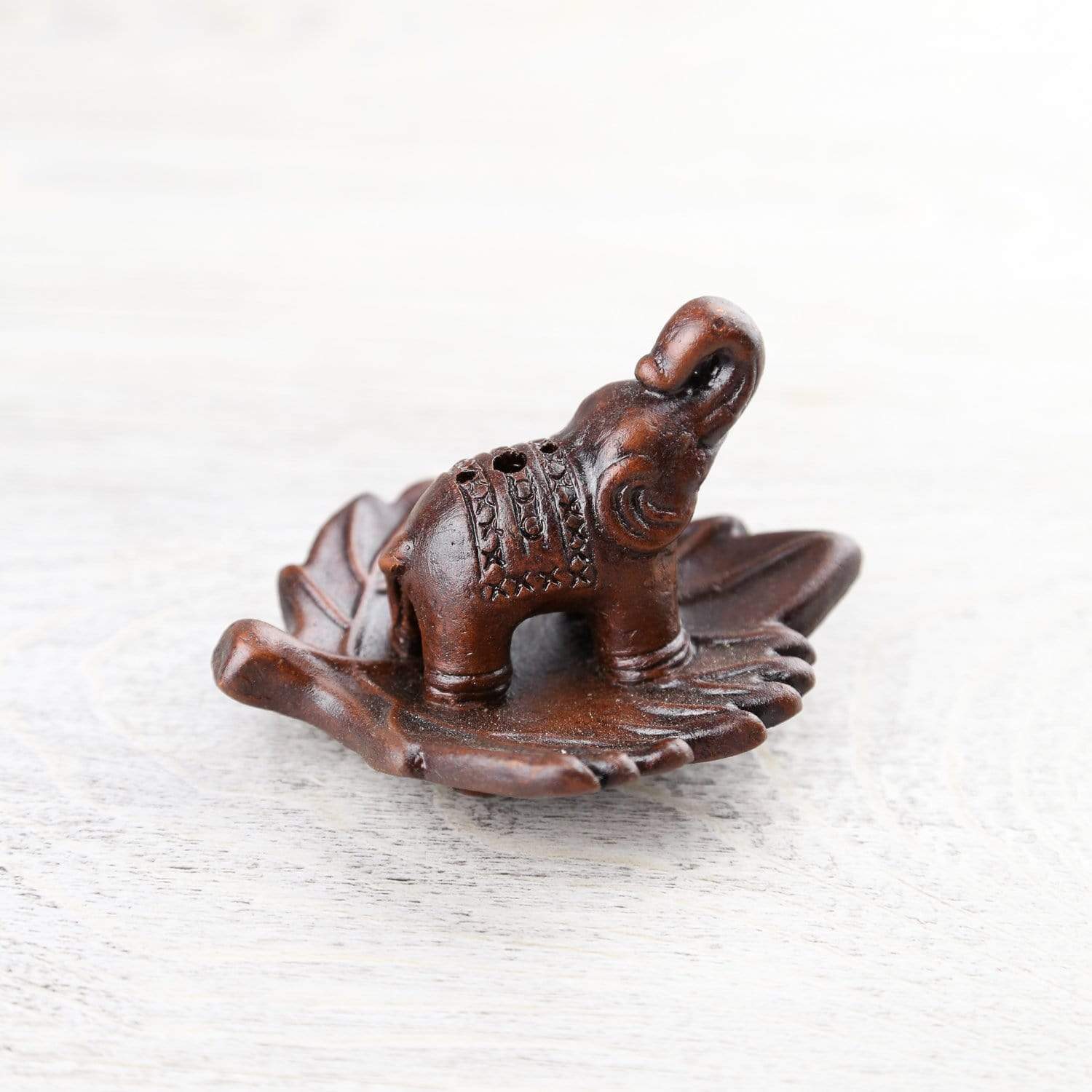 Handmade Fired Clay Elephant Incense Burner - Aromatic Home Decor for Meditation, Yoga & Relaxation Spaces