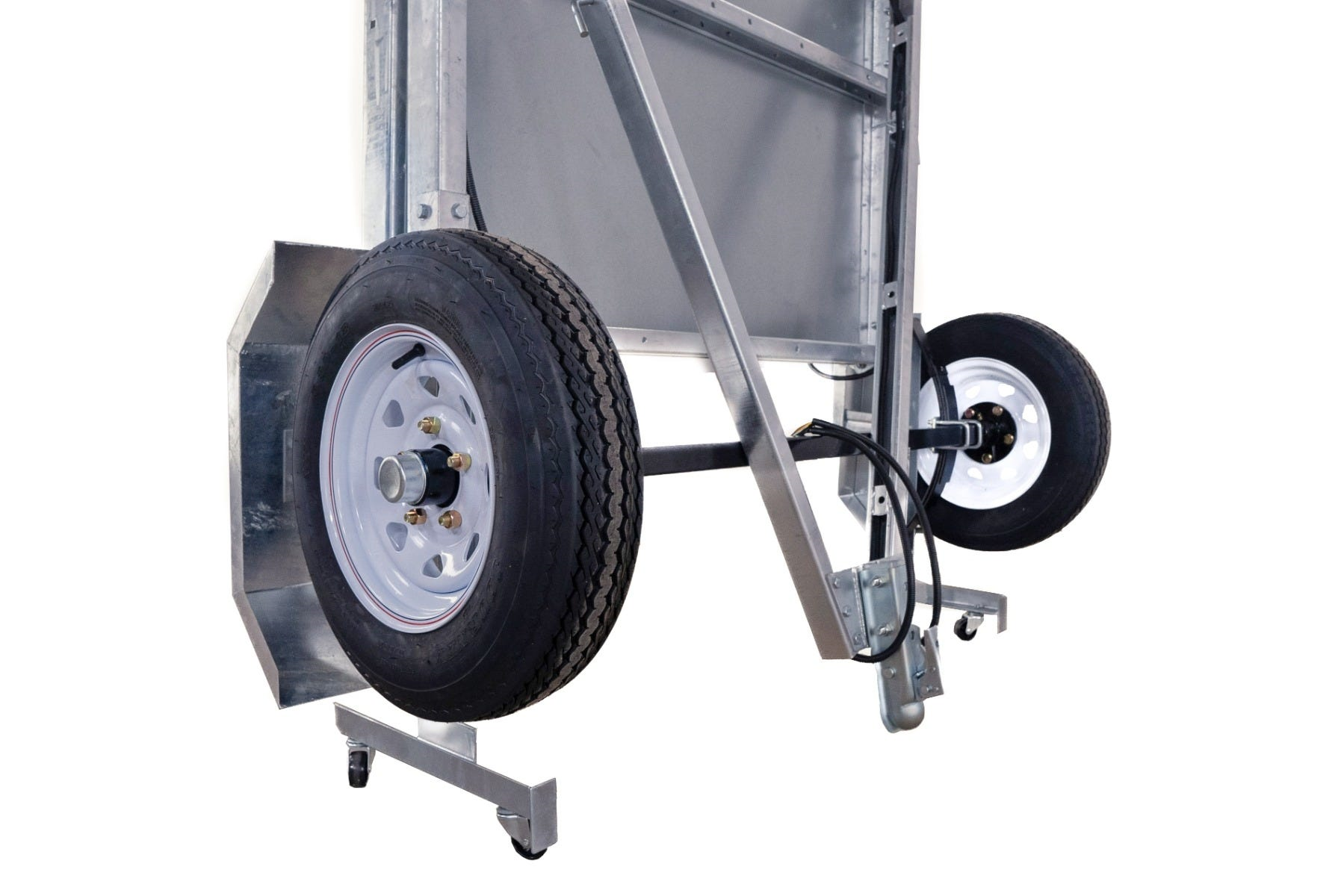 DK2 MFT4X8G 4x8 Folding Utility Trailer Kit - 1450 lbs Capacity, Galvanized Steel Construction, Silver Finish - Perfect for Hauling Equipment, Yard Work & DIY Projects