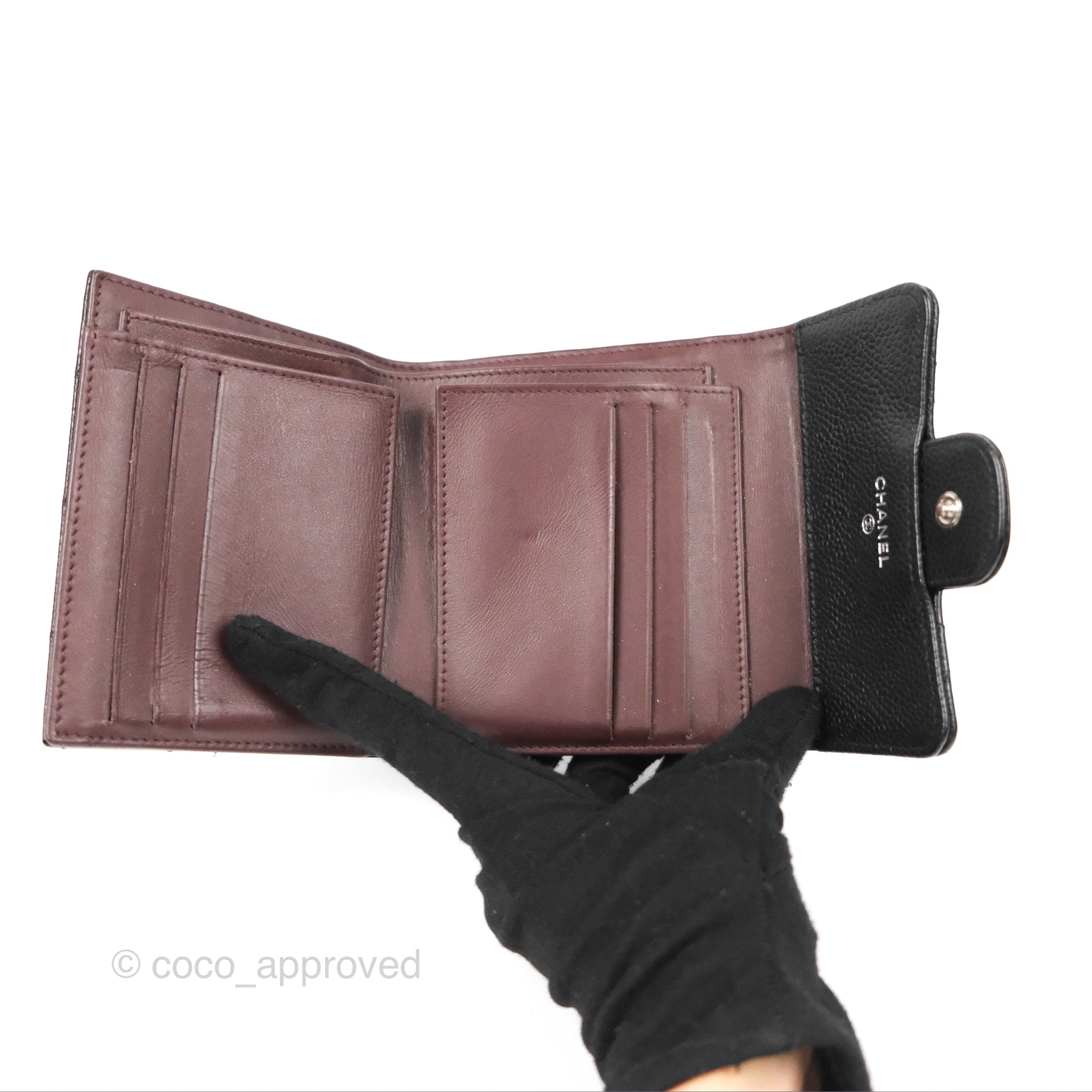 Chanel Classic Flap Wallet Black Caviar Leather with Silver Hardware - Luxury Designer Wallet for Women, Perfect for Everyday Use & Special Occasions