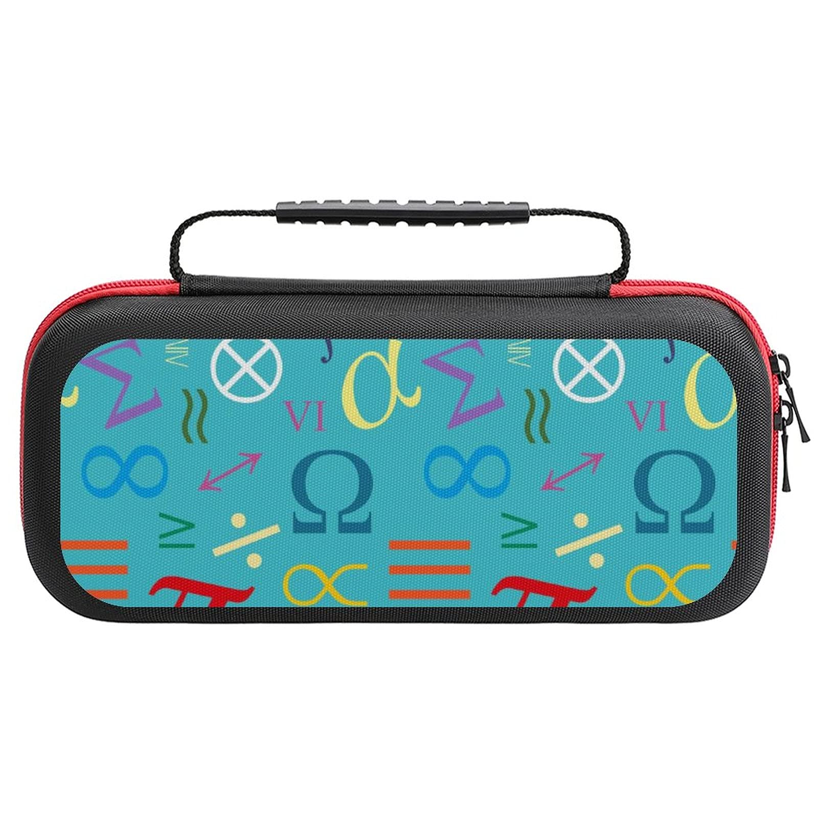 Mathematical Symbols Printed Carrying Case for Nintendo Switch Lite - Portable Travel Storage Bag with Accessories Pouch | Perfect for Gaming On-The-Go, School, and Commuting