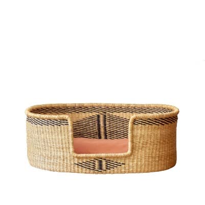 Premium Woven Dog Bed Basket - Comfortable & Elegant Pet Bed for Small to XXL Dogs - Ideal for Large Breeds - Decorative & Cozy Dog Gift - Perfect for Living Room, Bedroom, or Outdoor Use (Large Size, Bobo Design)