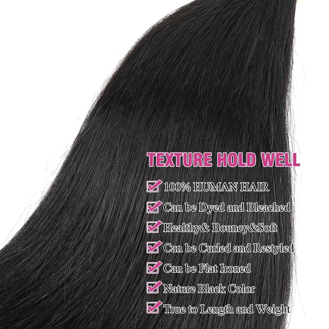 10A Brazilian Straight Human Hair Bundle - 22 Inch 100% Unprocessed Virgin Hair Weave - Single Bundle Natural Black for Women | Perfect for Sew-in, Clip-in Extensions & Styling