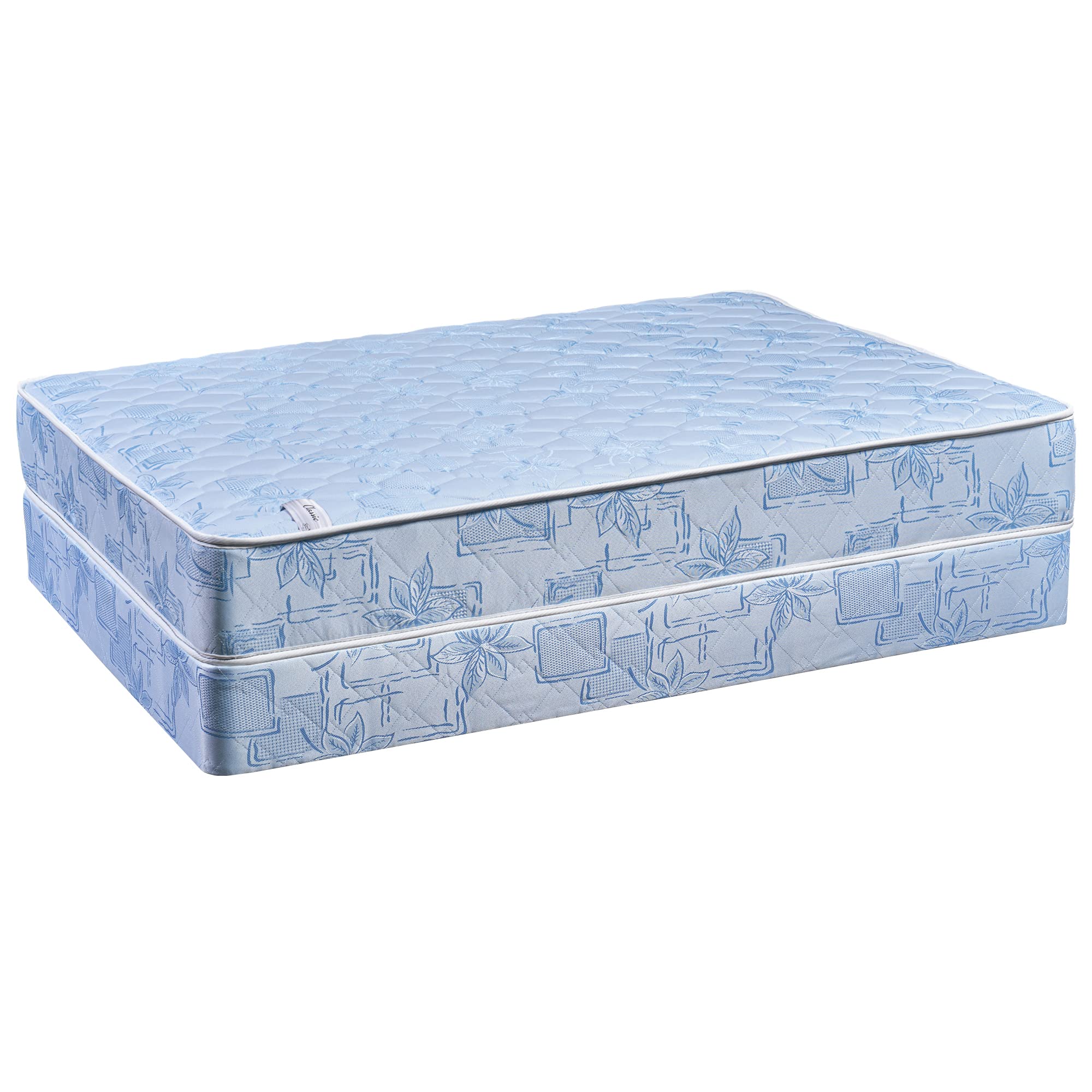 9-Inch Medium Firm Tight Top Innerspring Fully Assembled Double-Sided Mattress with Split Low Profile Box Spring Foundation - Back Support & Pressure Relief for Side, Back & Stomach Sleepers - Perfect for Guest Rooms, Dorms & Small Spaces