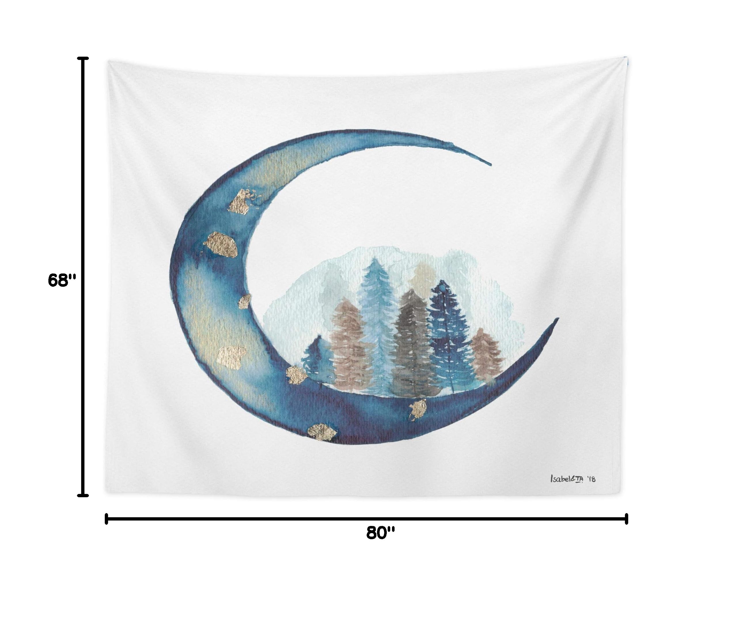 Oliver Gal Artist Co. Moon Forest Astronomy Space Tapestry Wall Art - 80