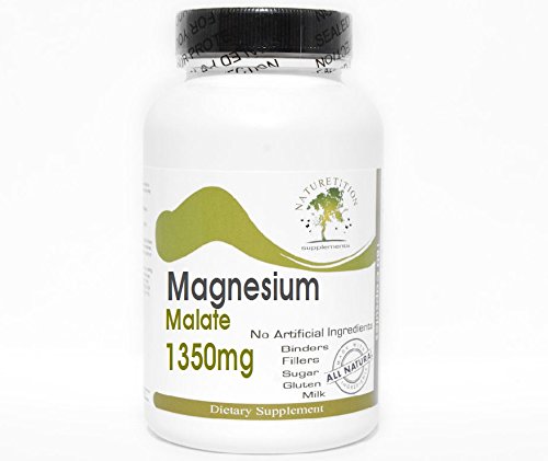 Magnesium Malate 1350mg - 100 Vegan Capsules | No Additives, Gluten Free | Supports Muscle Relaxation & Energy Production | Naturetition Premium Supplement for Athletes & Stress Relief