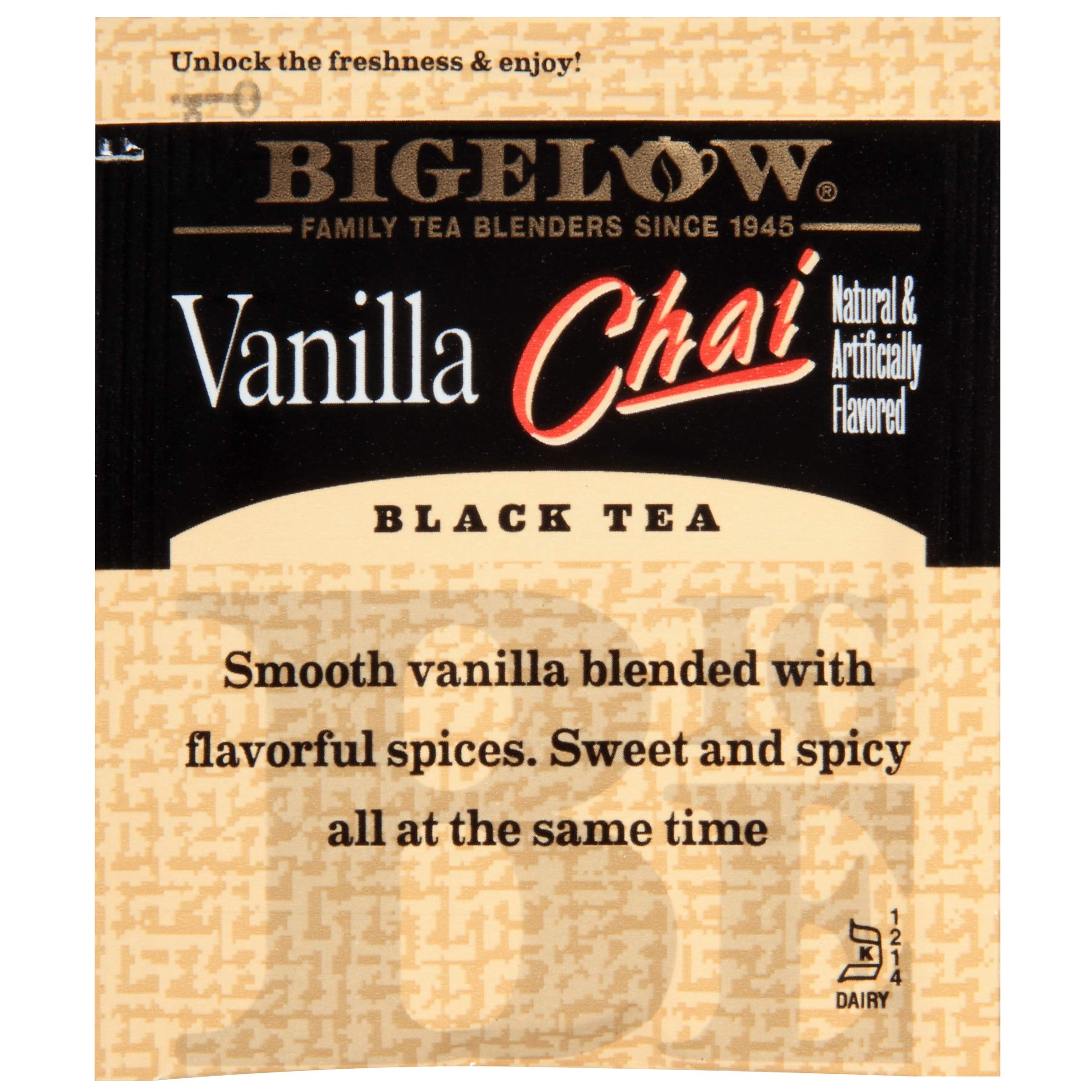 Bigelow Vanilla Chai Black Tea Bags - 28 Count Box (Pack of 1) | Spiced Vanilla Flavor | Antioxidant Rich | Perfect for Relaxation, Afternoon Tea & Gifts