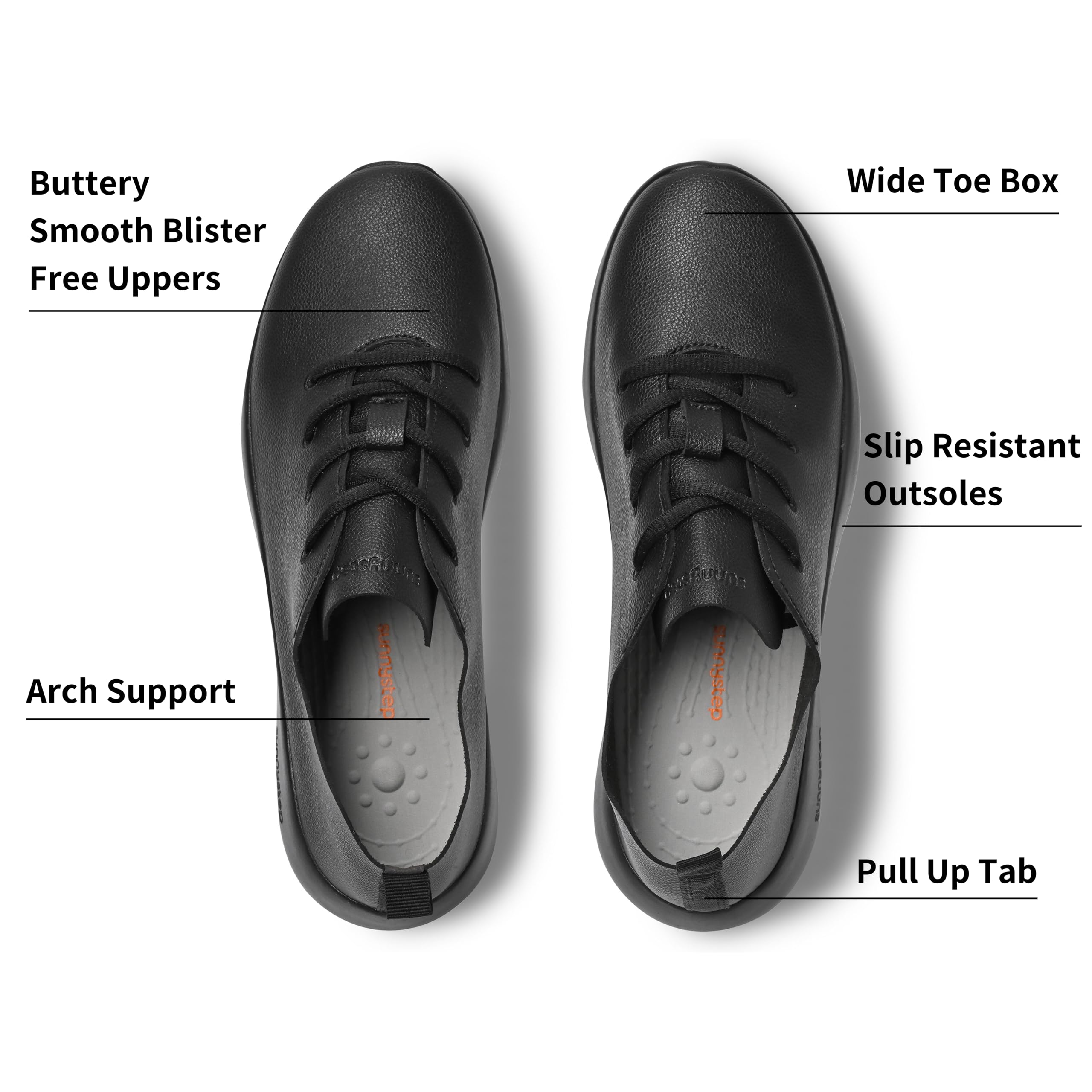 Balance Runner Comfortable Leather Sneakers for Women & Men | Non-Slip Arch Support Walking Shoes | Casual & Work Shoes | Fashion Sneakers for Office & Daily Wear | Black, White, Tan Running Shoes | Perfect for Walking, Working & All-Day Comfort