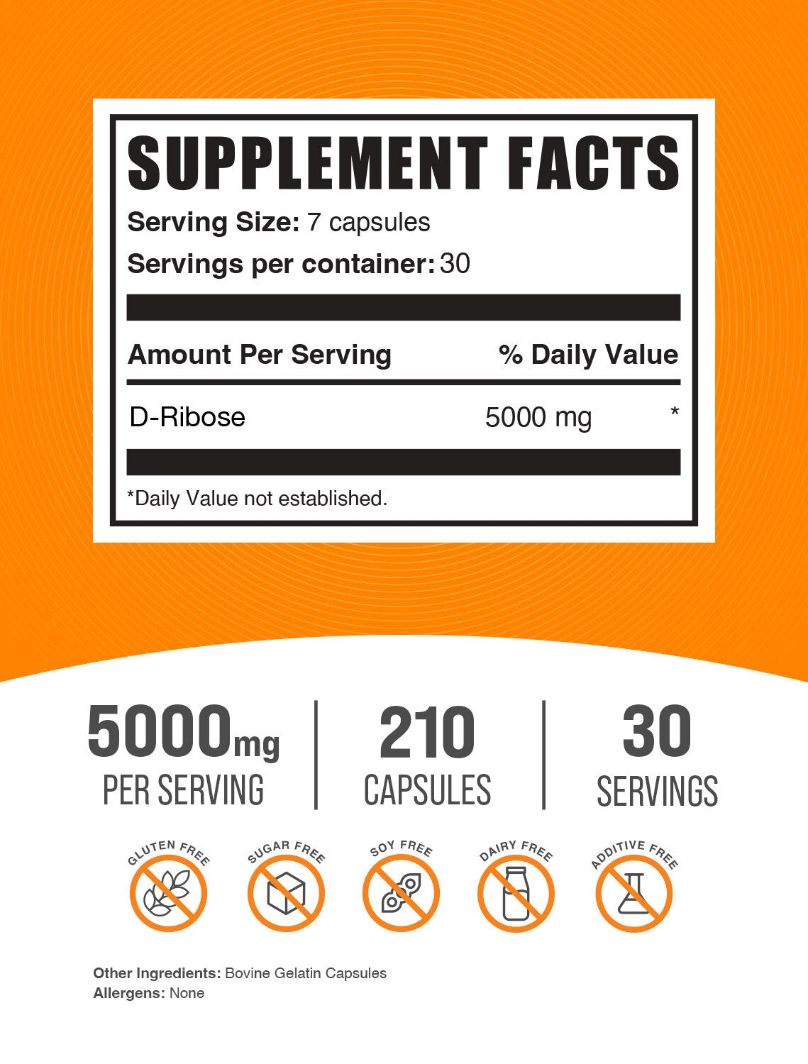 D-Ribose Capsules 500mg | 120 Count | Natural Energy & Muscle Recovery Supplement | Supports Heart Health & Exercise Performance | Ideal for Athletes, Fitness Enthusiasts & Active Lifestyles