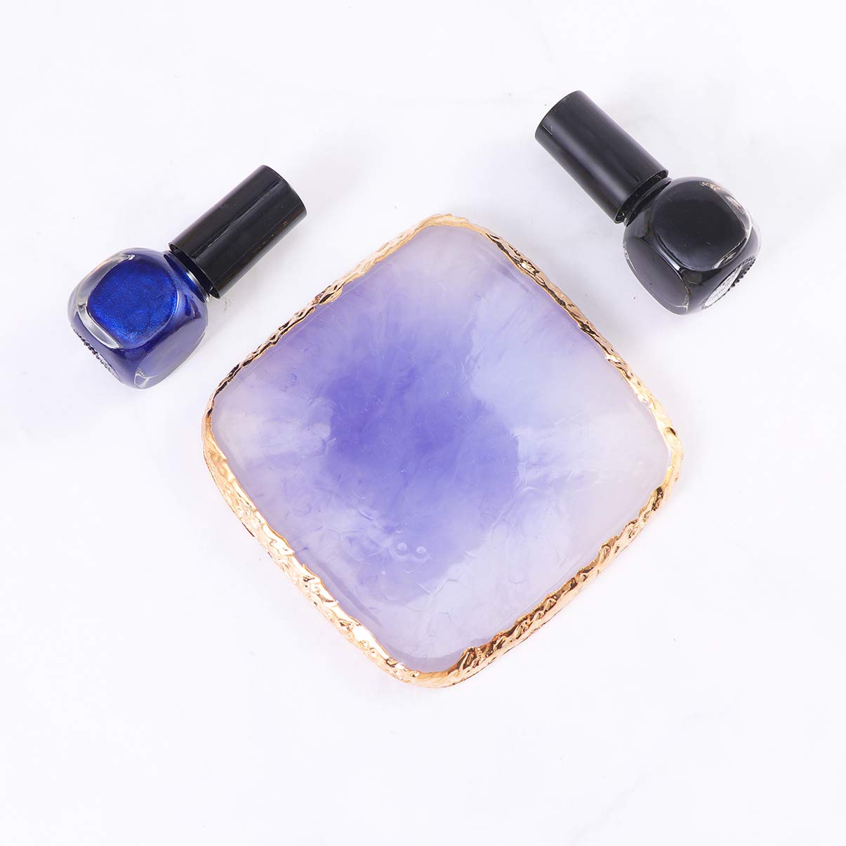 Exceart 1pc Purple Resin Nail Art Palette - Manicure & Makeup Tool for Professional Salon, DIY Nail Design, Home Use & Travel